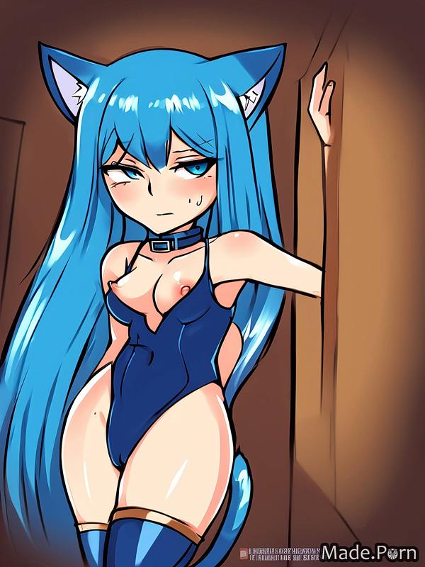 Porn Image Of Collar Cat Ears Voyeur Nude Blue Vivid Serious White Hair