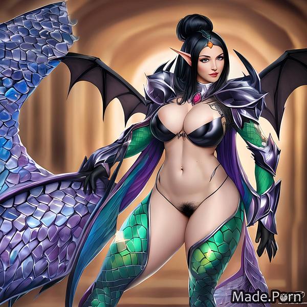 Porn Image Of Demon Wings Huge Boobs Long Hair Gigantic Boobs Nipples