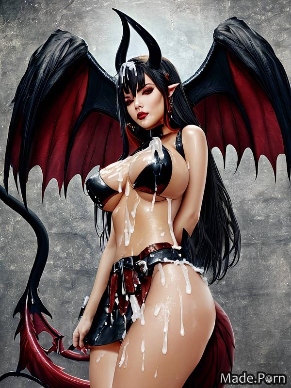 Porn Image Of Athletic Green Hair Demon Wings Fantasy Devil Devil Horns