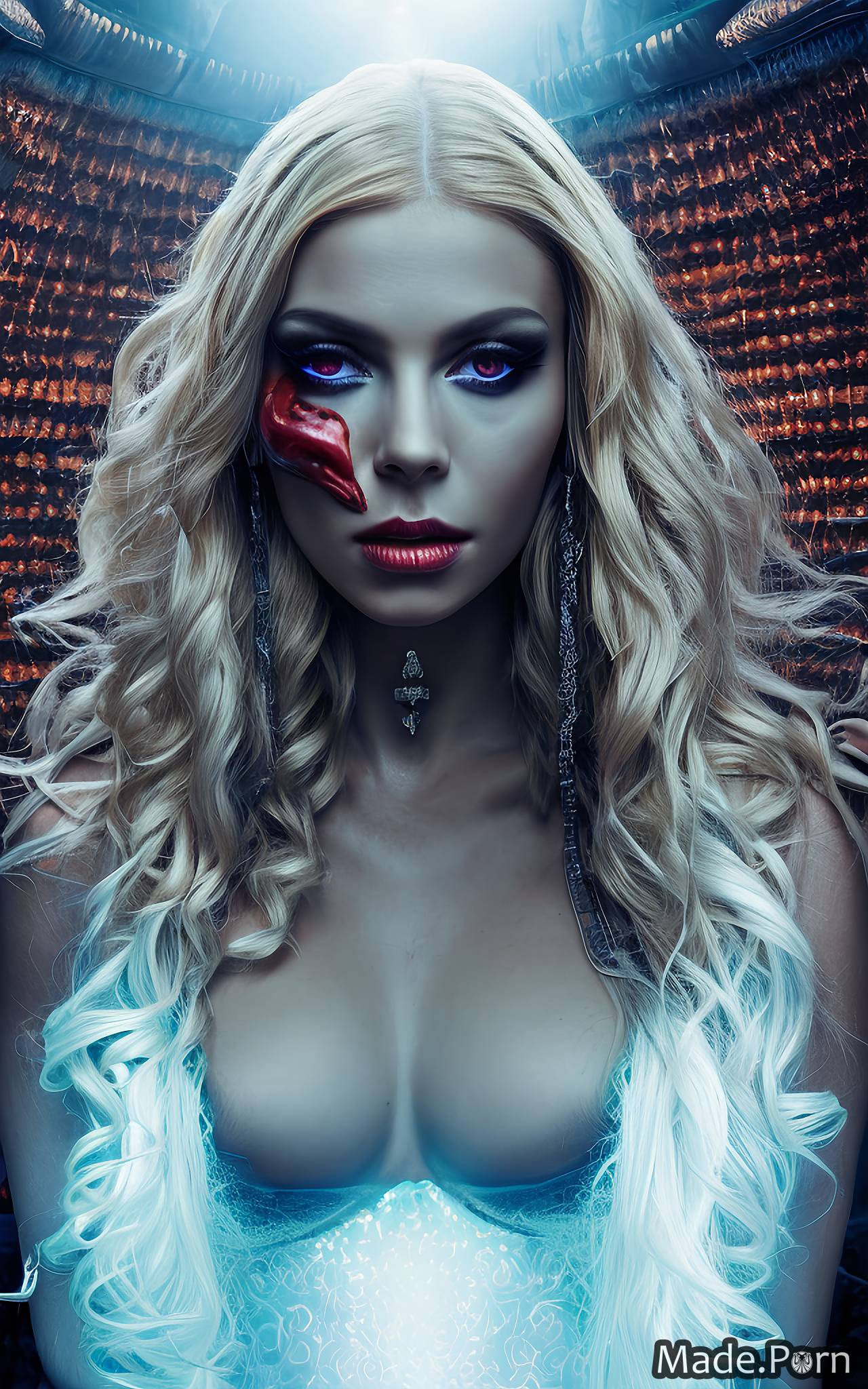 Porn Image Of Cyberpunk Woman Fantasy Armor Catacombs Seduction Devil