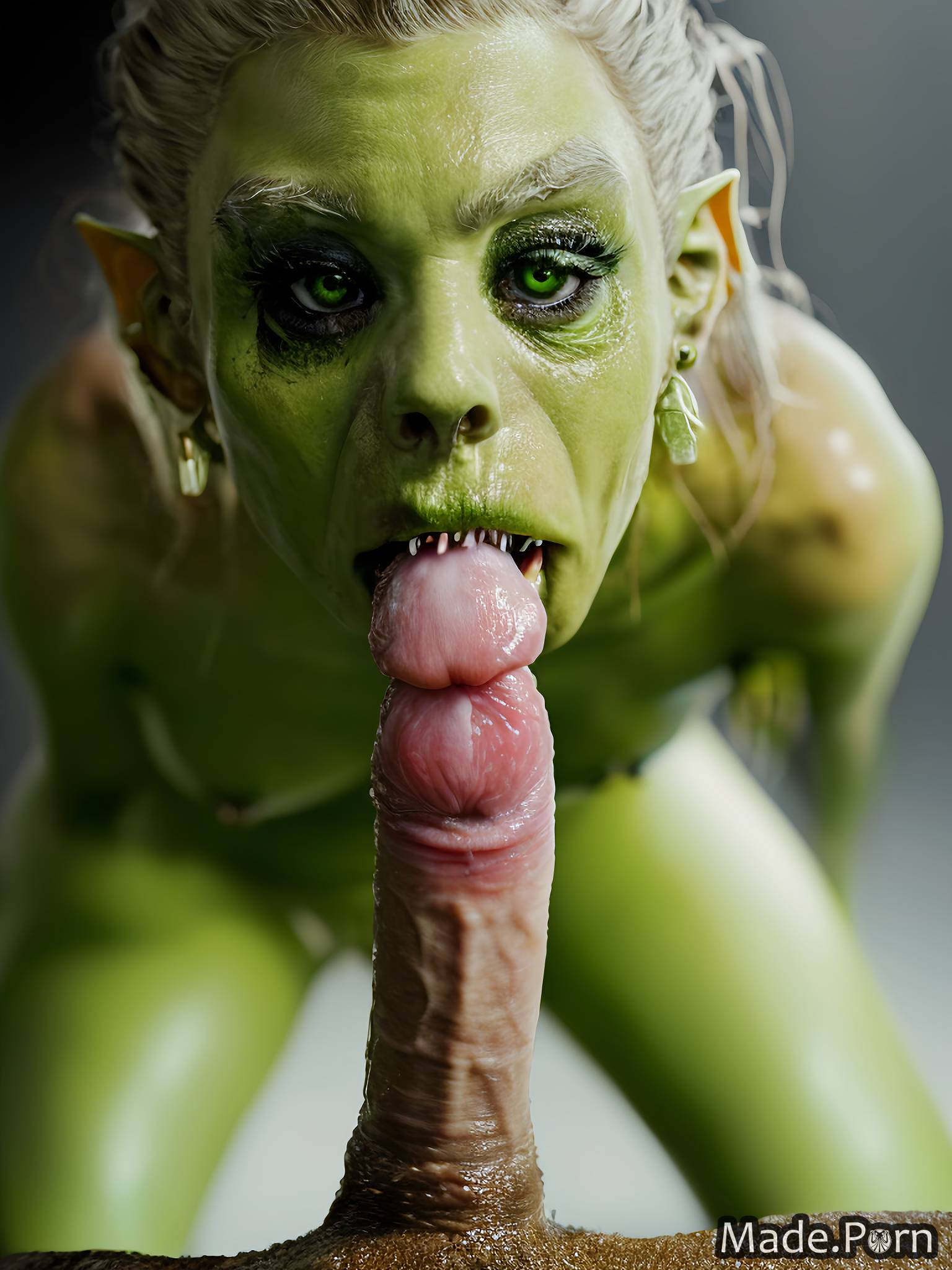 Porn Image Of Orgasm Goblin Huge Boobs Topless Fantasy Saggy Tits Olive