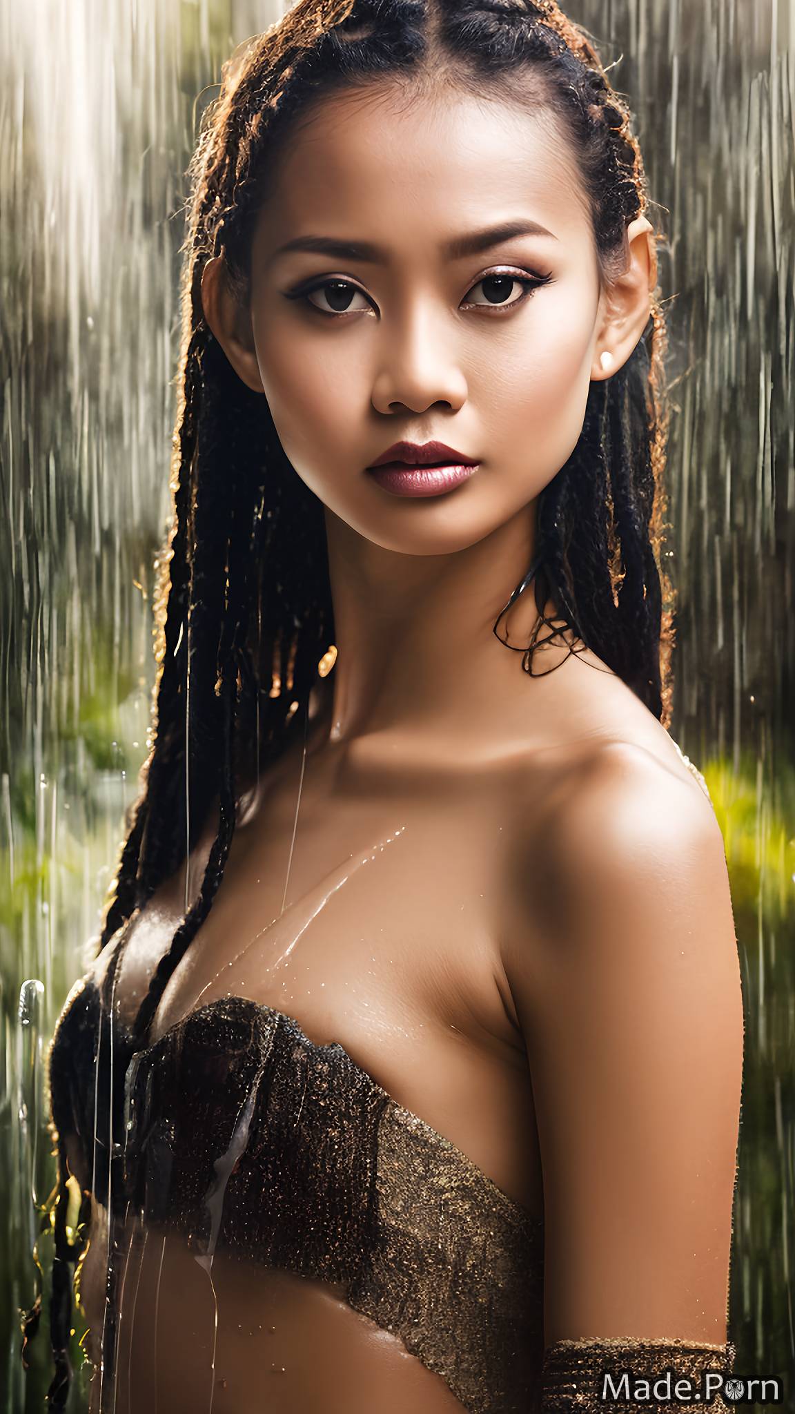 Porn Image Of Crimped Hair Forest Black Hair Realistic Art Feared Nude