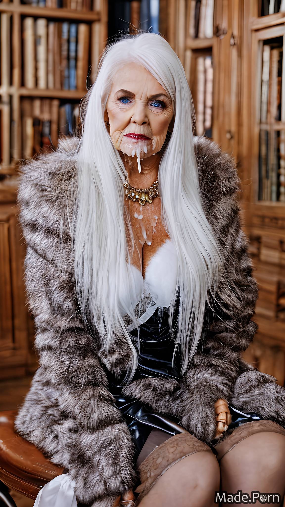 Porn Image Of Sitting Bangs Hair Slutty Caucasian White Hair Dungeon