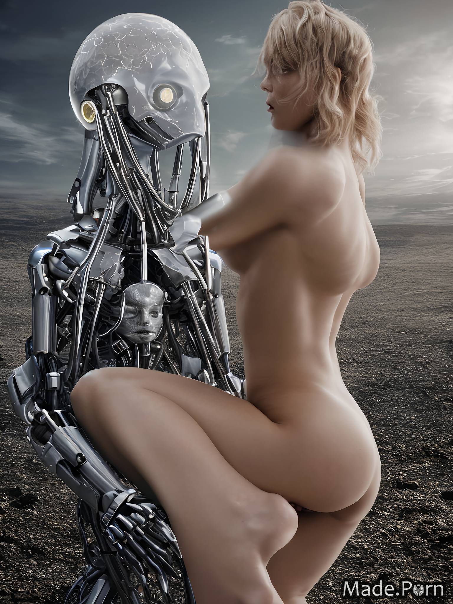 Porn Image Of Alien Planet Topless Huge Boobs Sunset Chrome Sci Fi