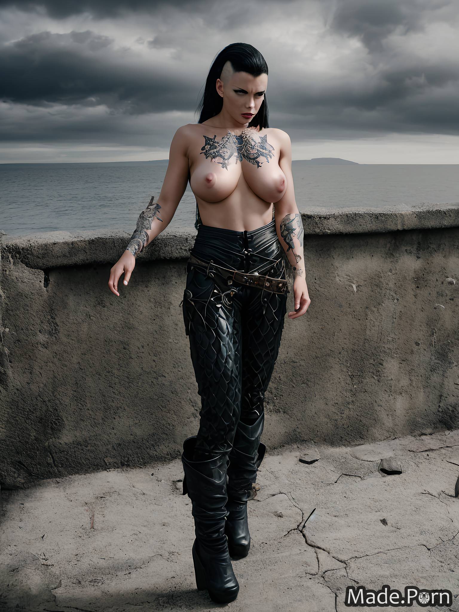 Porn Image Of Docks Fantasy Armor Gigantic Boobs Mohawk Dark Fantasy