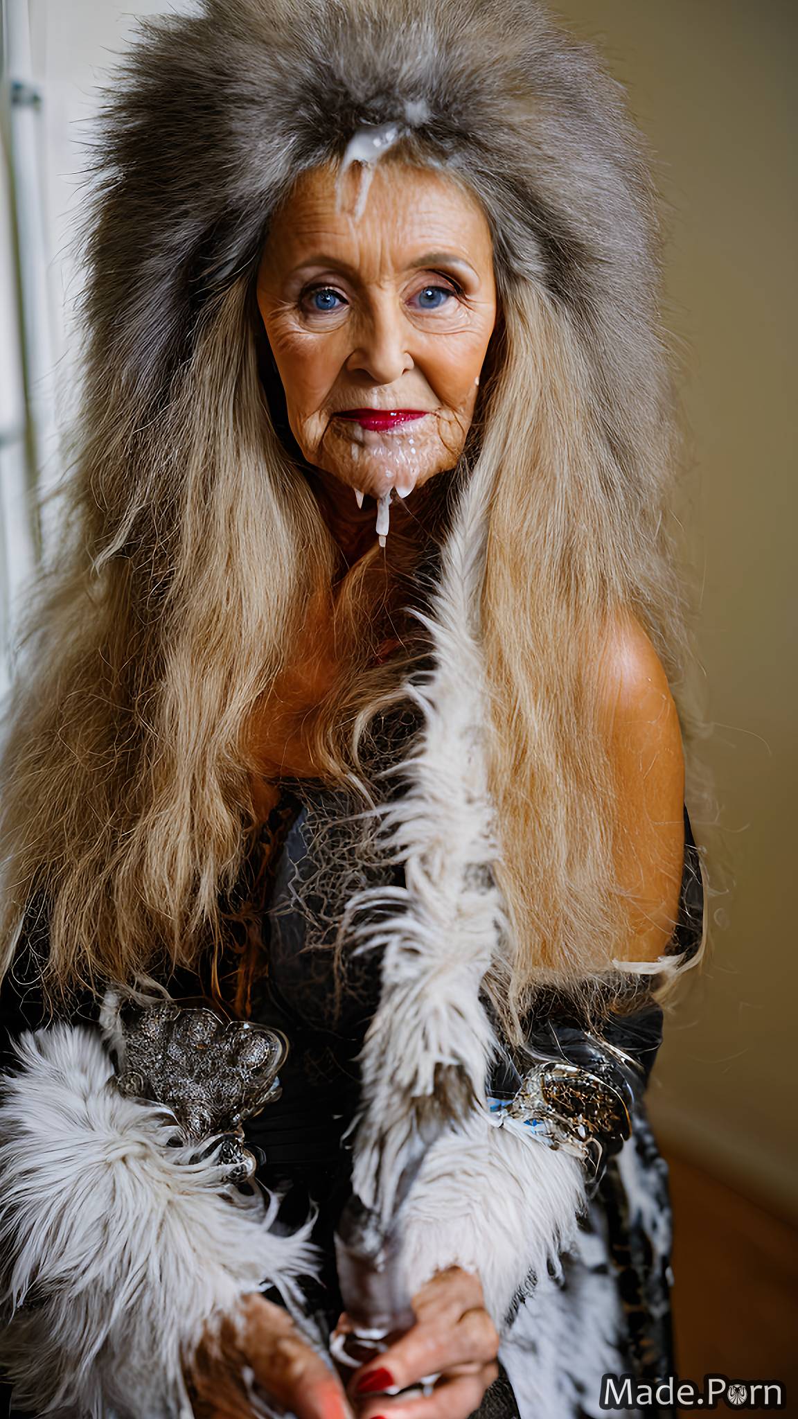 Porn Image Of Bukkake Caucasian Fur Portrait Woman Indoors Created By Ai