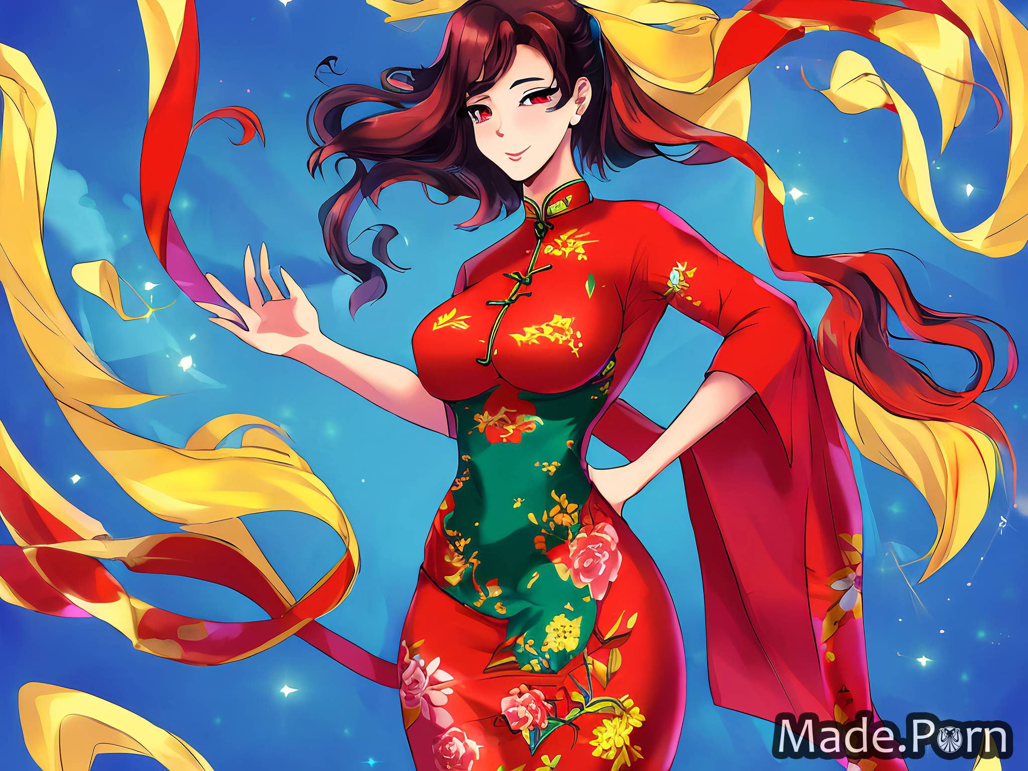 Porn image of perfect body cheongsam chinese full shot anime 20 created by  AI