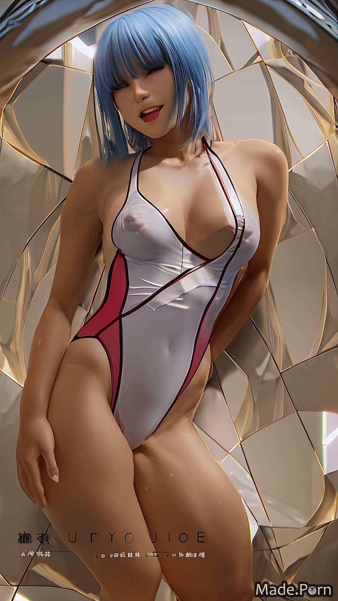 3d Porn Girl Swimsuit - Porn image of chinese 20 small tits glow one piece swimsuit 3d nude created  by AI