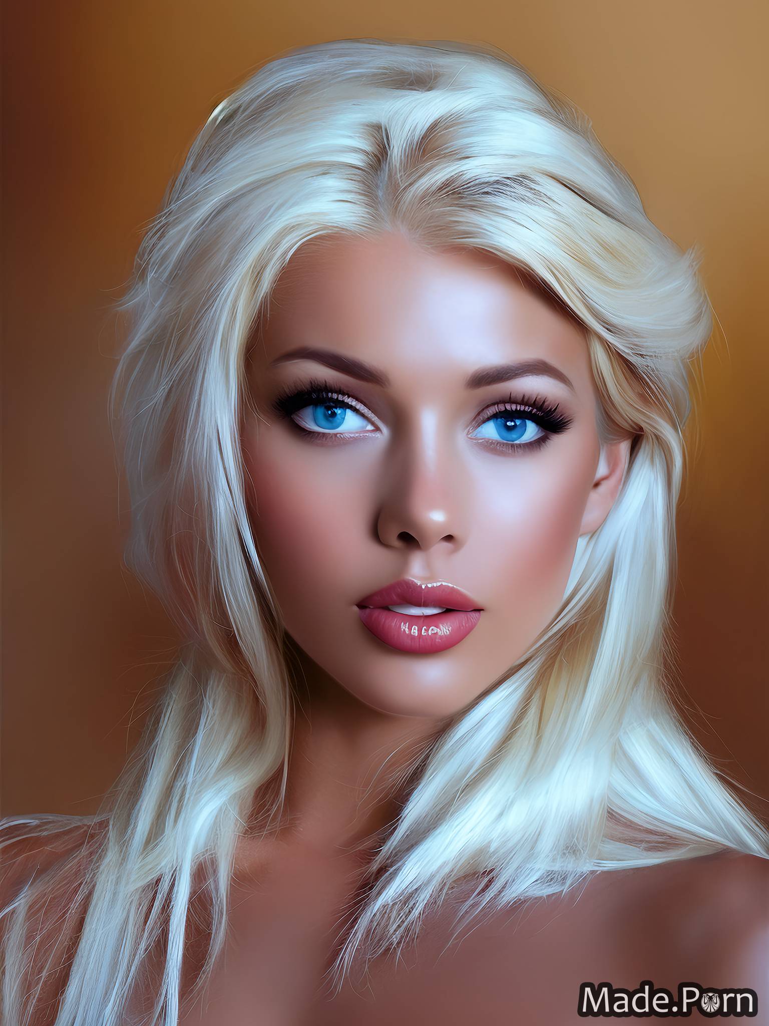 Porn image of 20 partially nude nipples short hair blonde woman realistic  art created by AI