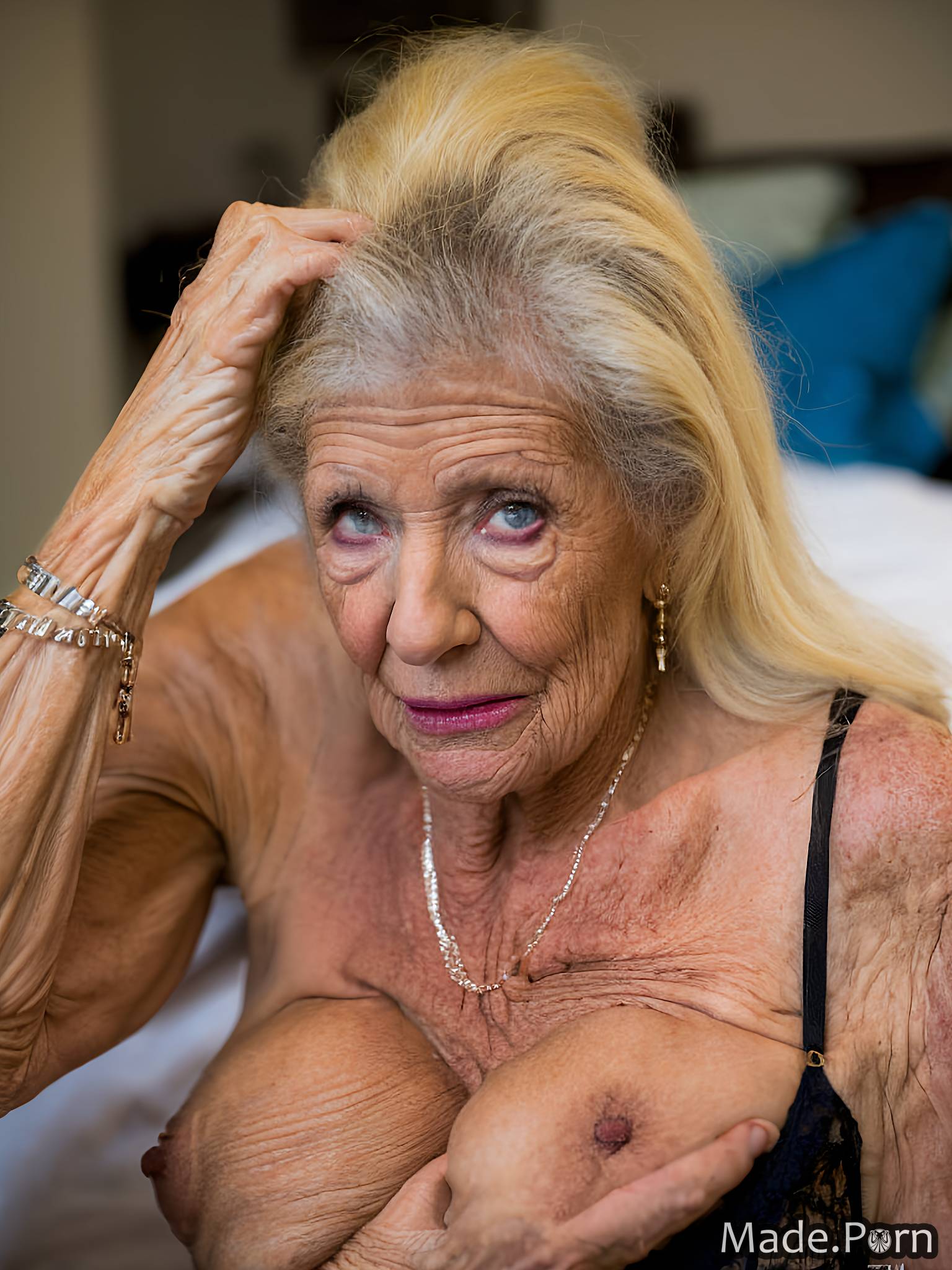 Oldest Women In Porn - Porn image of blowjob 80 nude exhausted blonde Photo created by AI