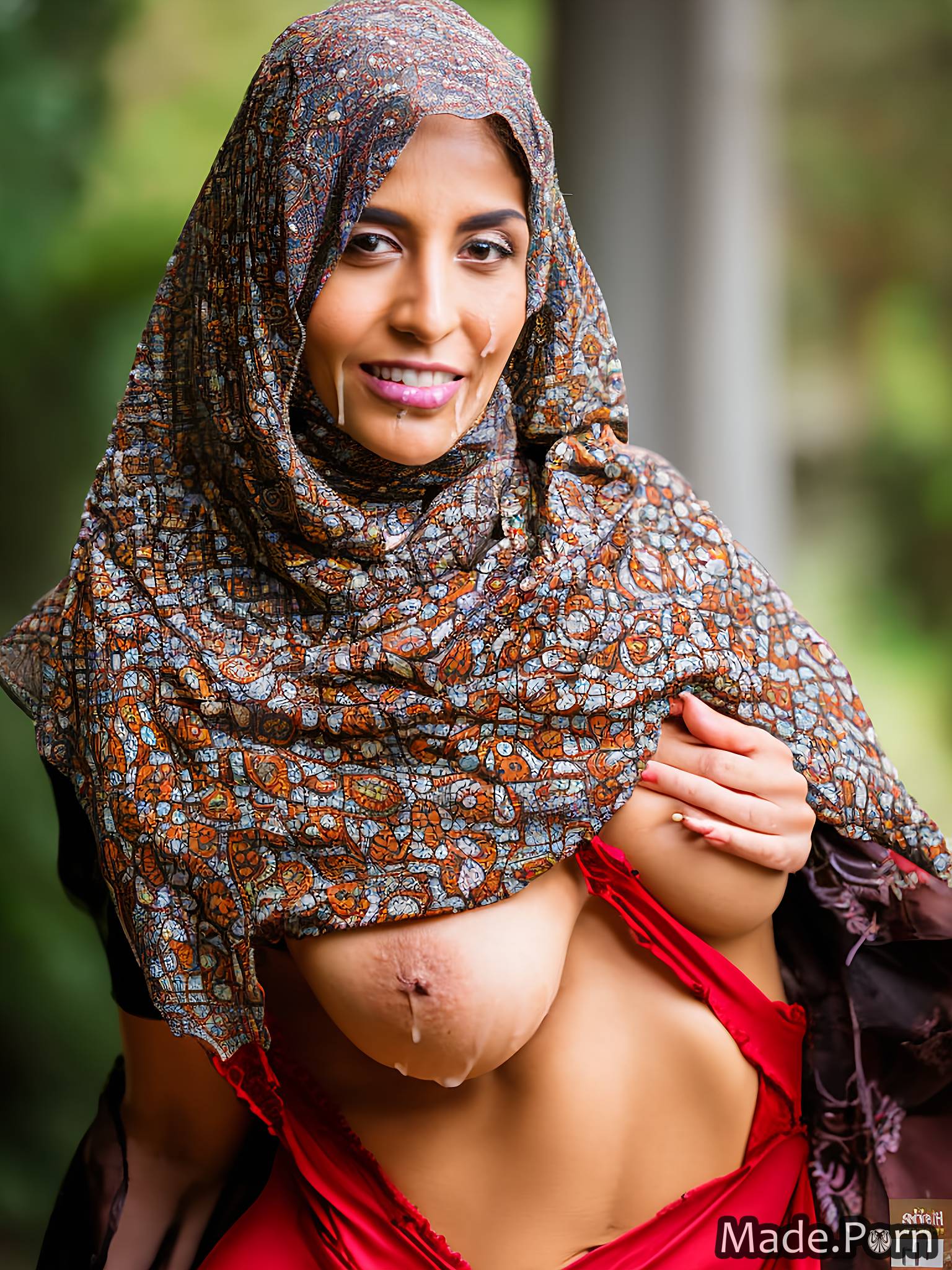 Arab Hijab Porn Cum - Porn image of arabic niqab cum on tits cumshot hijab creampie photo created  by AI