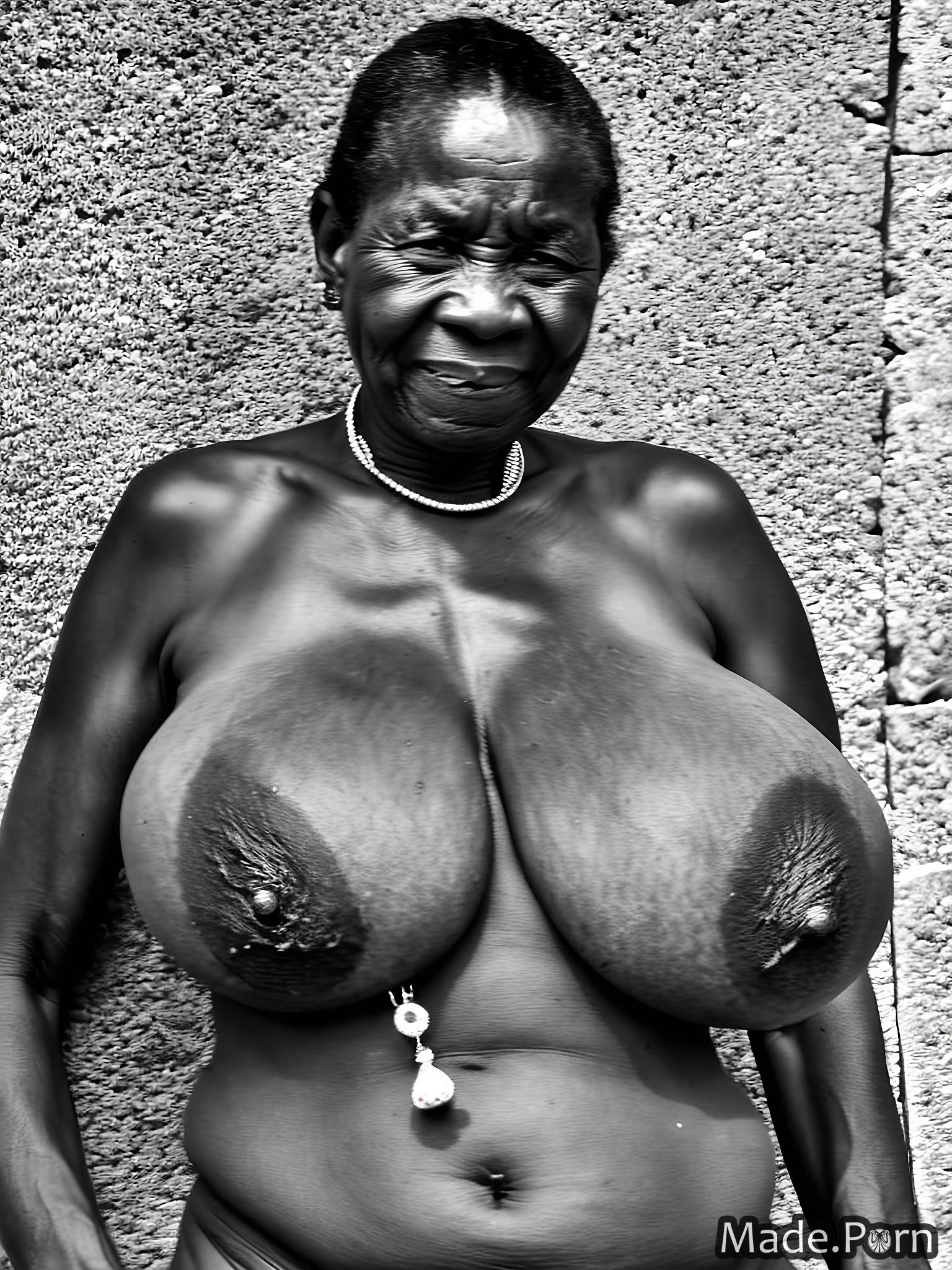 Porn image of huge boobs saggy tits skinny traditional himba photo gigantic  boobs created by AI