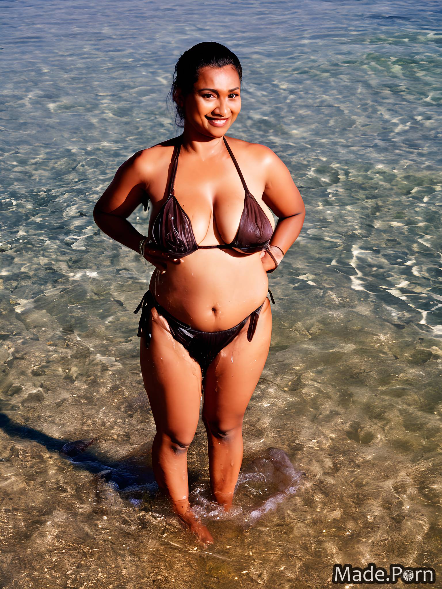 1536px x 2048px - Porn image of saggy tits indian standing beach wife slutty photo created by  AI