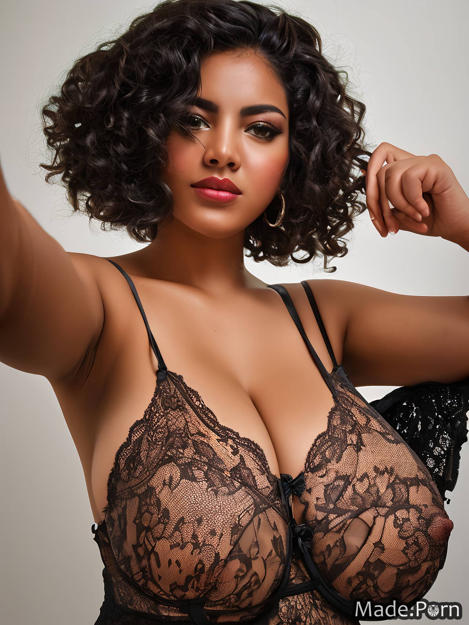 Brown Hair Huge Boobs - Porn image of huge boobs perfect body brown topless short hair big tits  black hair created by AI