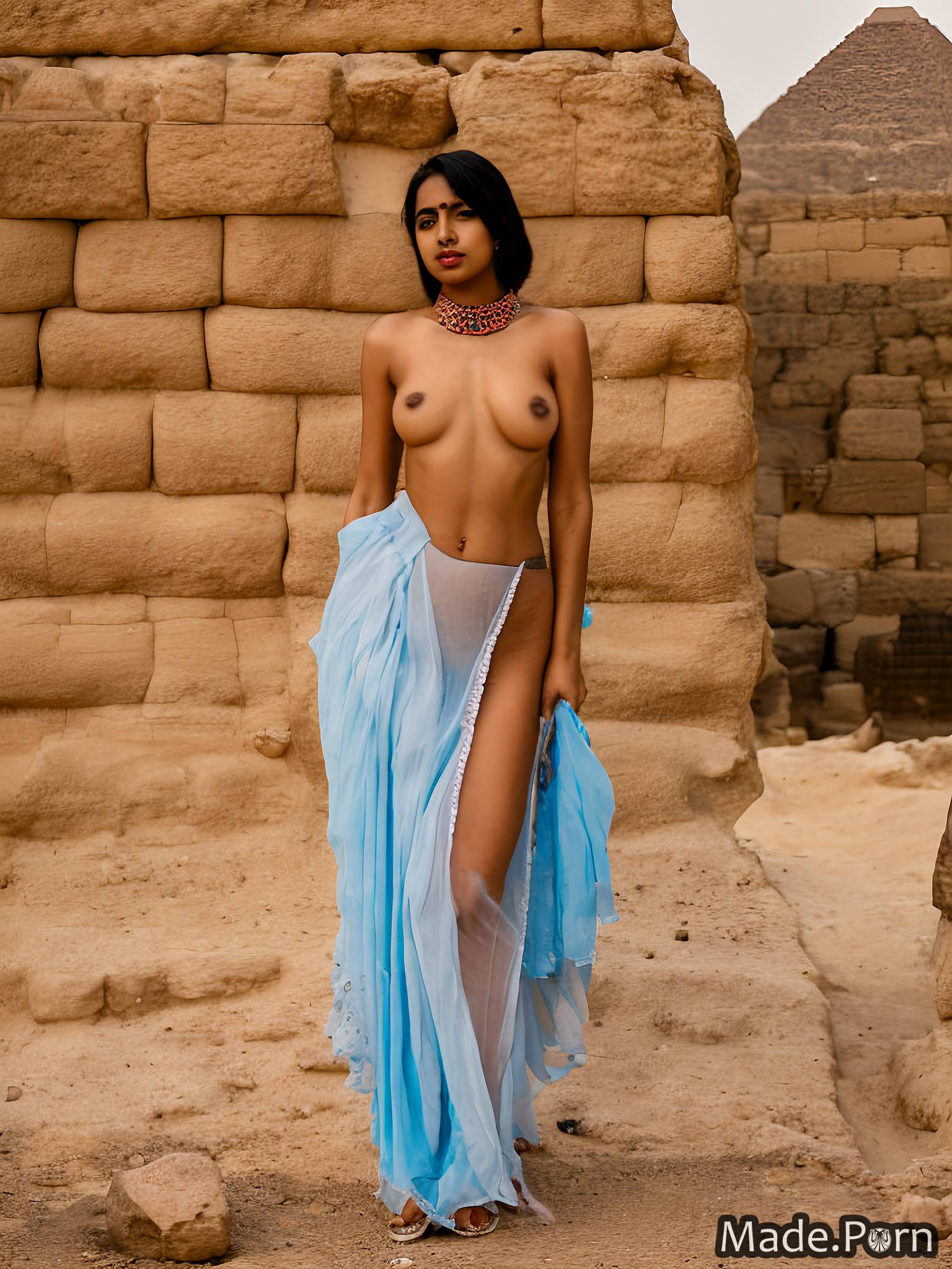 Porn image of 20 nude sari indian Pyramids of Giza, Egypt Photo created by  AI