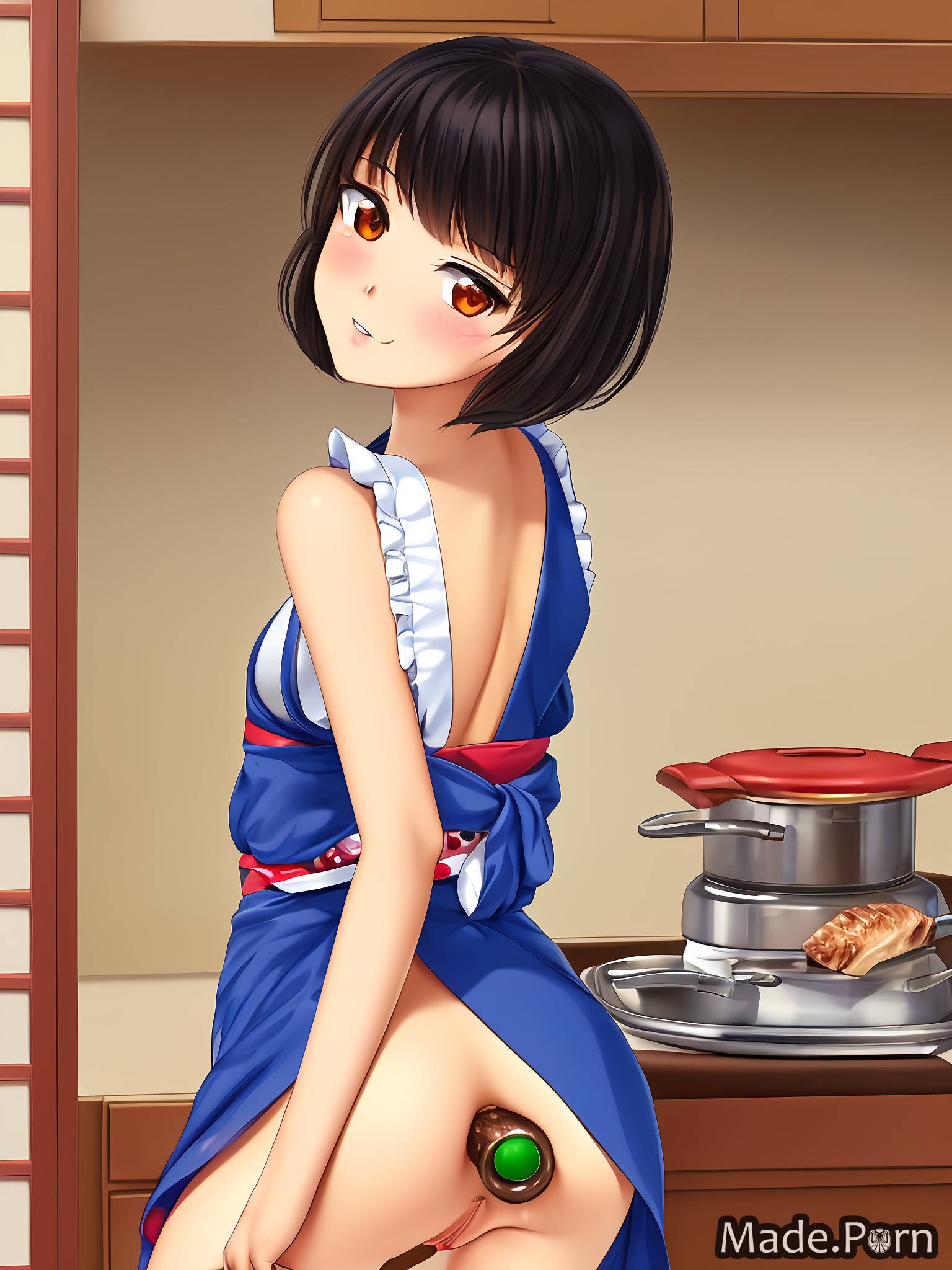 Porn image of japanese standing anal short hair anime black hair wife  created by AI