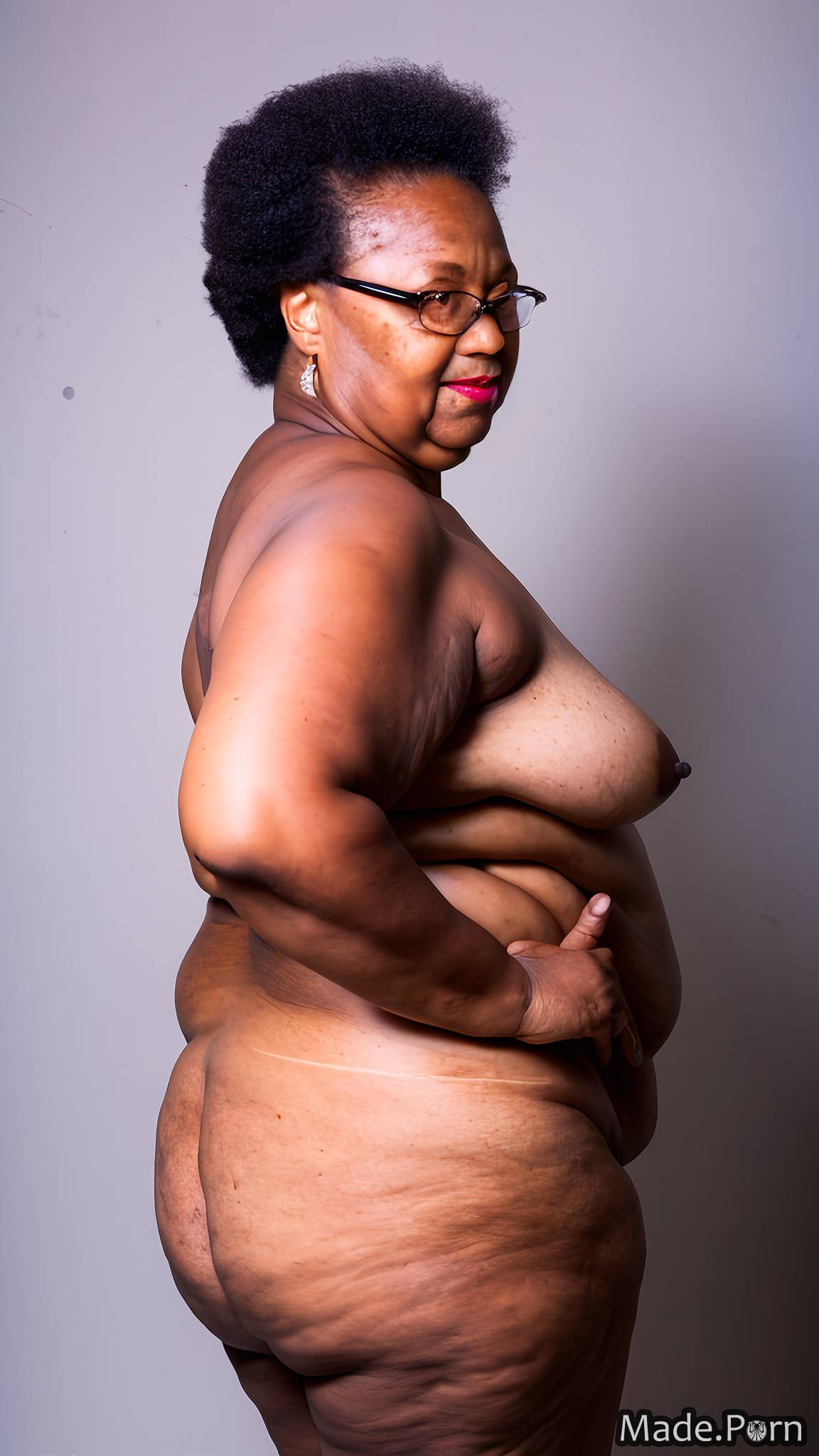 A Big Fat Black Lady - Porn image of thick thighs woman nude fat black hair angry big ass created  by AI