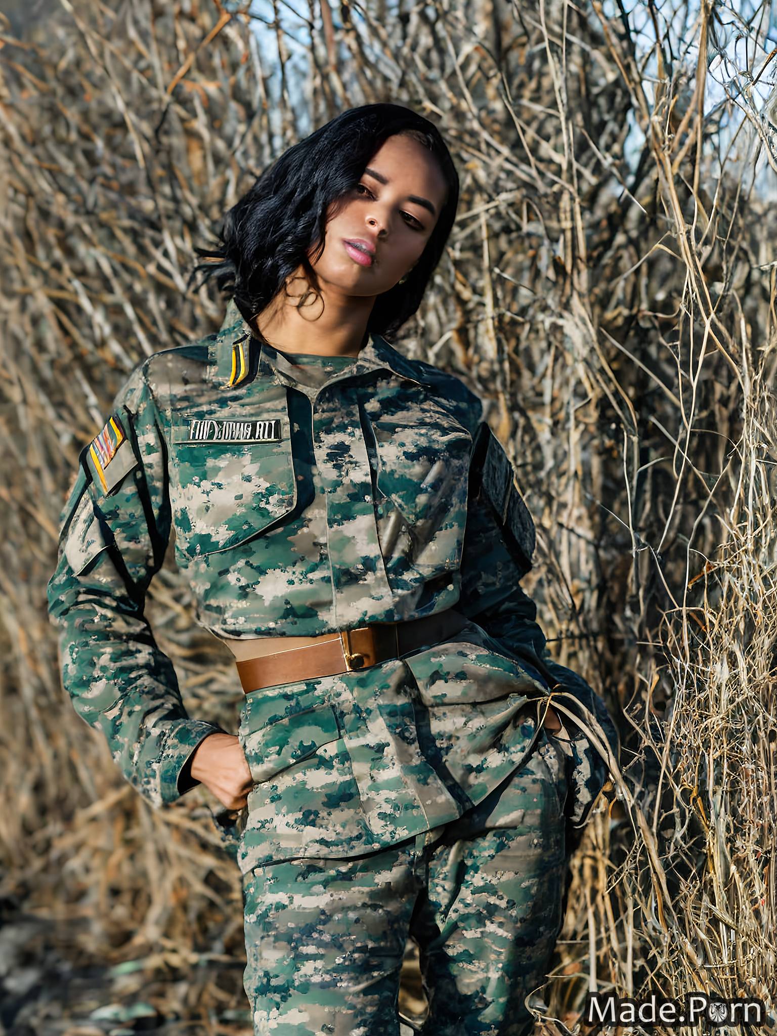 Uniform Black Women Porn - Porn image of 18 military black Movie created by AI