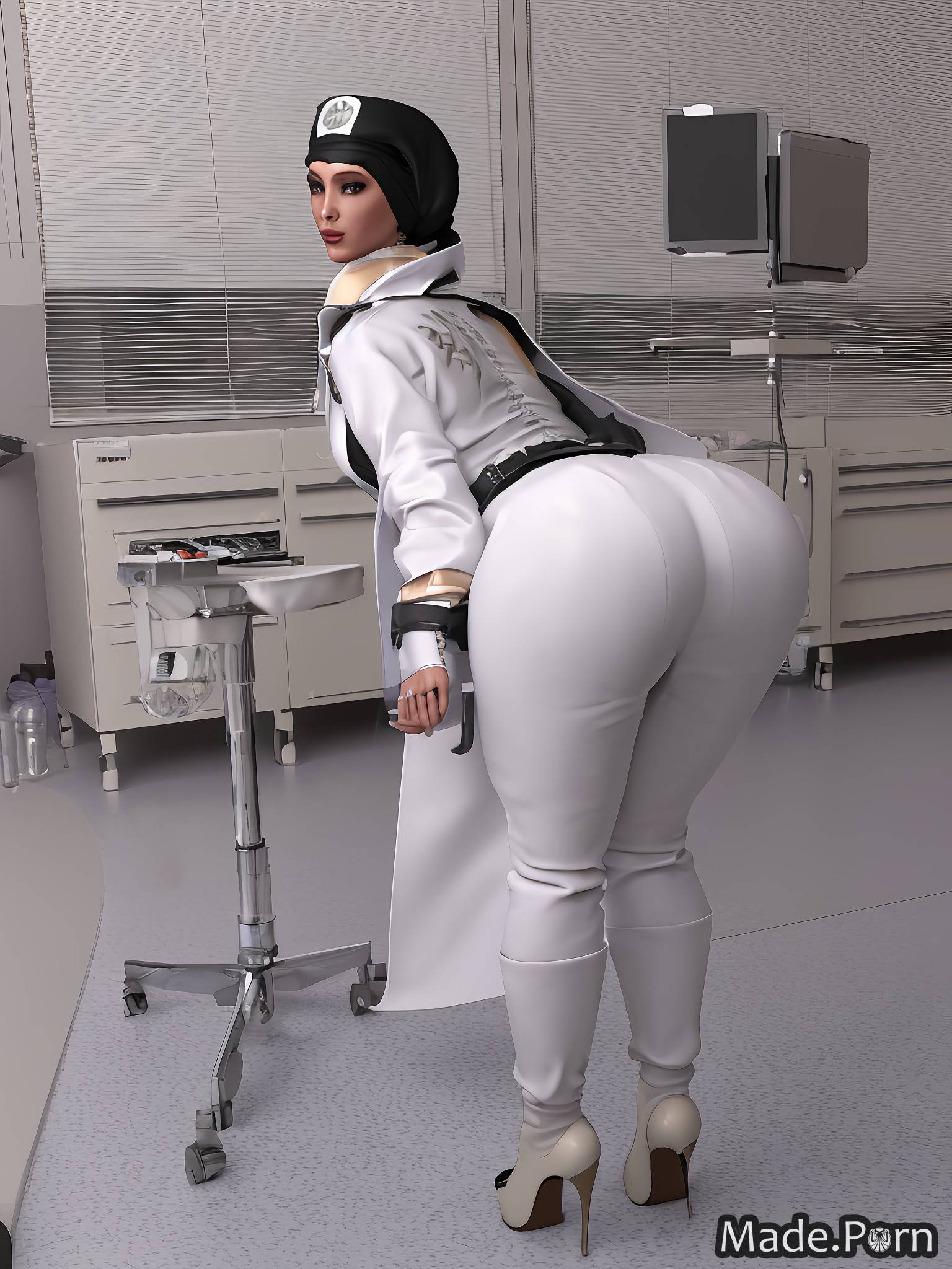 Big Ass Doctor - Porn image of doctor huge boobs big ass voyeur busty seductive roleplay  created by AI