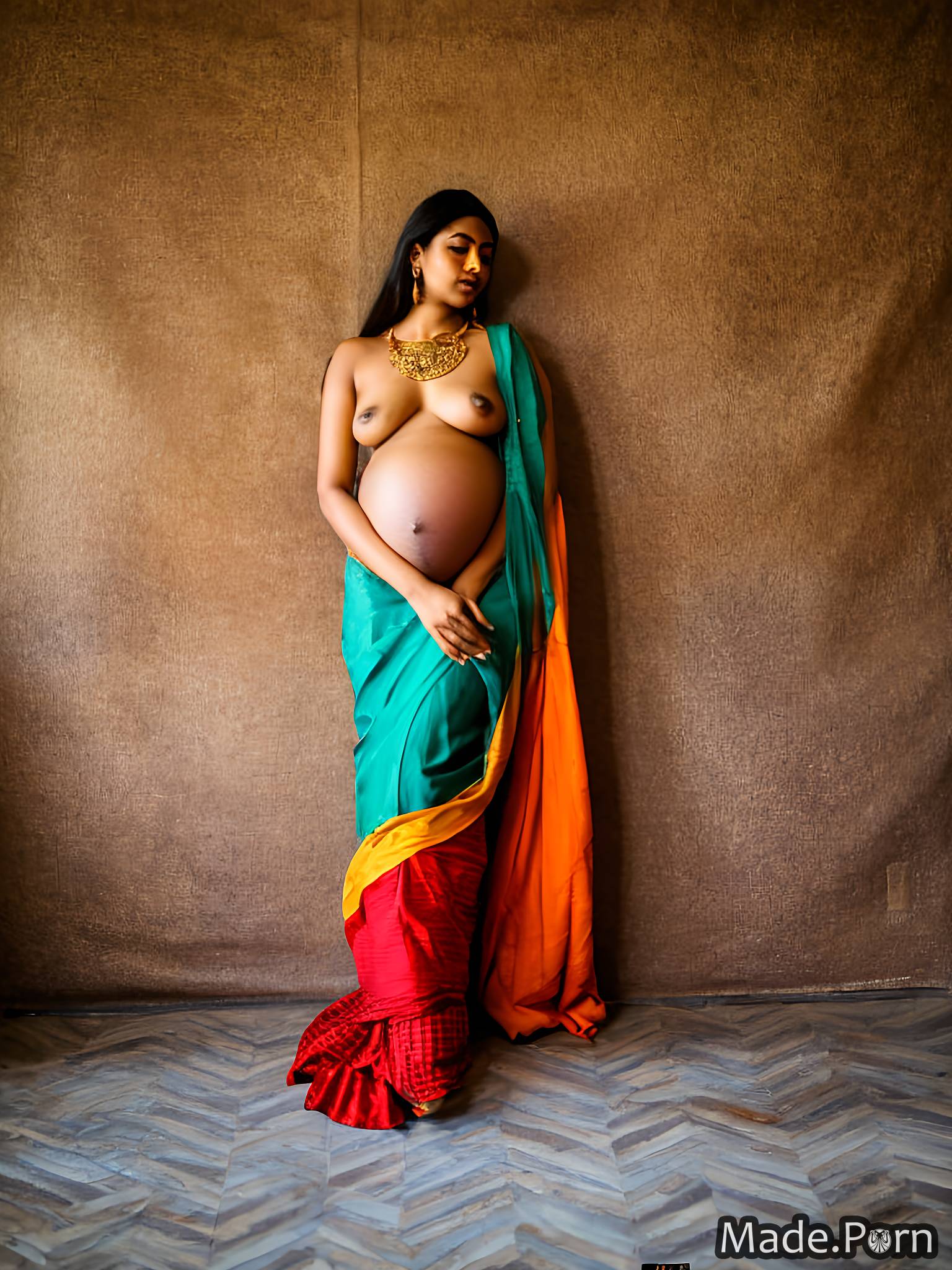Naked Indian Pregnant - Porn image of pregnant 20 nude sari seductive indian photo created by AI