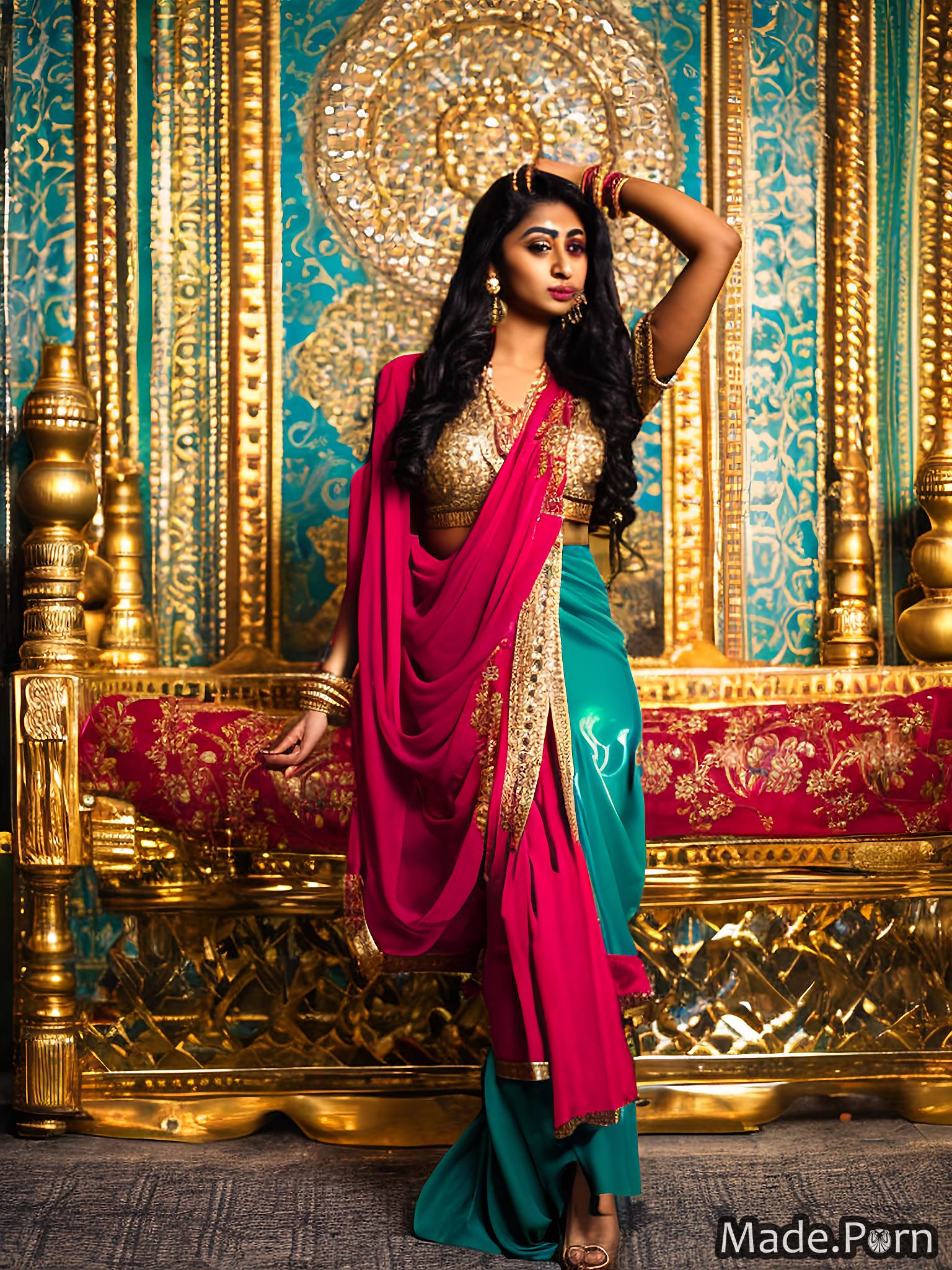 Porn image of photo latex 20 sari indian created by AI