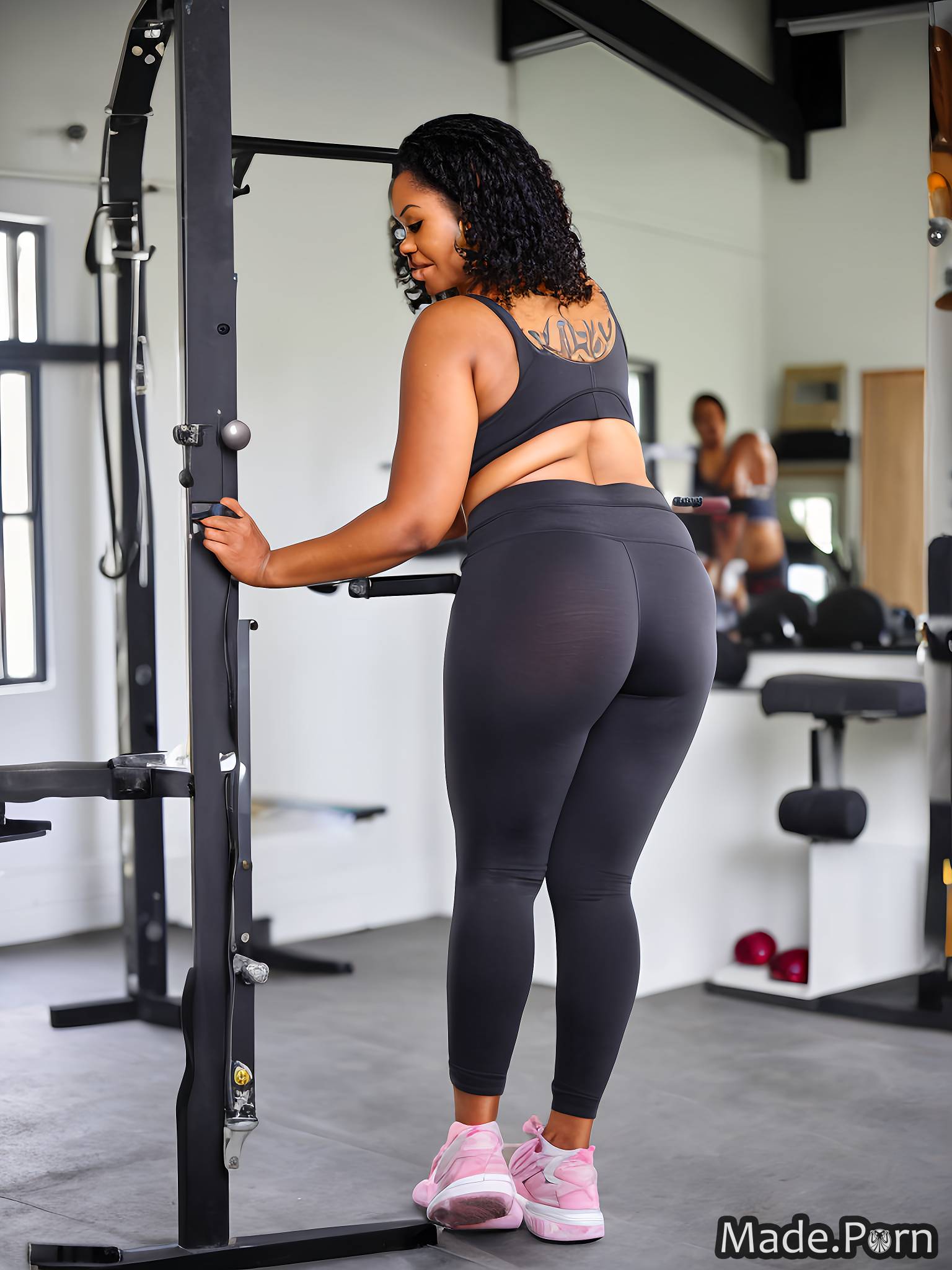 Porn image of woman black south african full shot sports standing daytime  created by AI