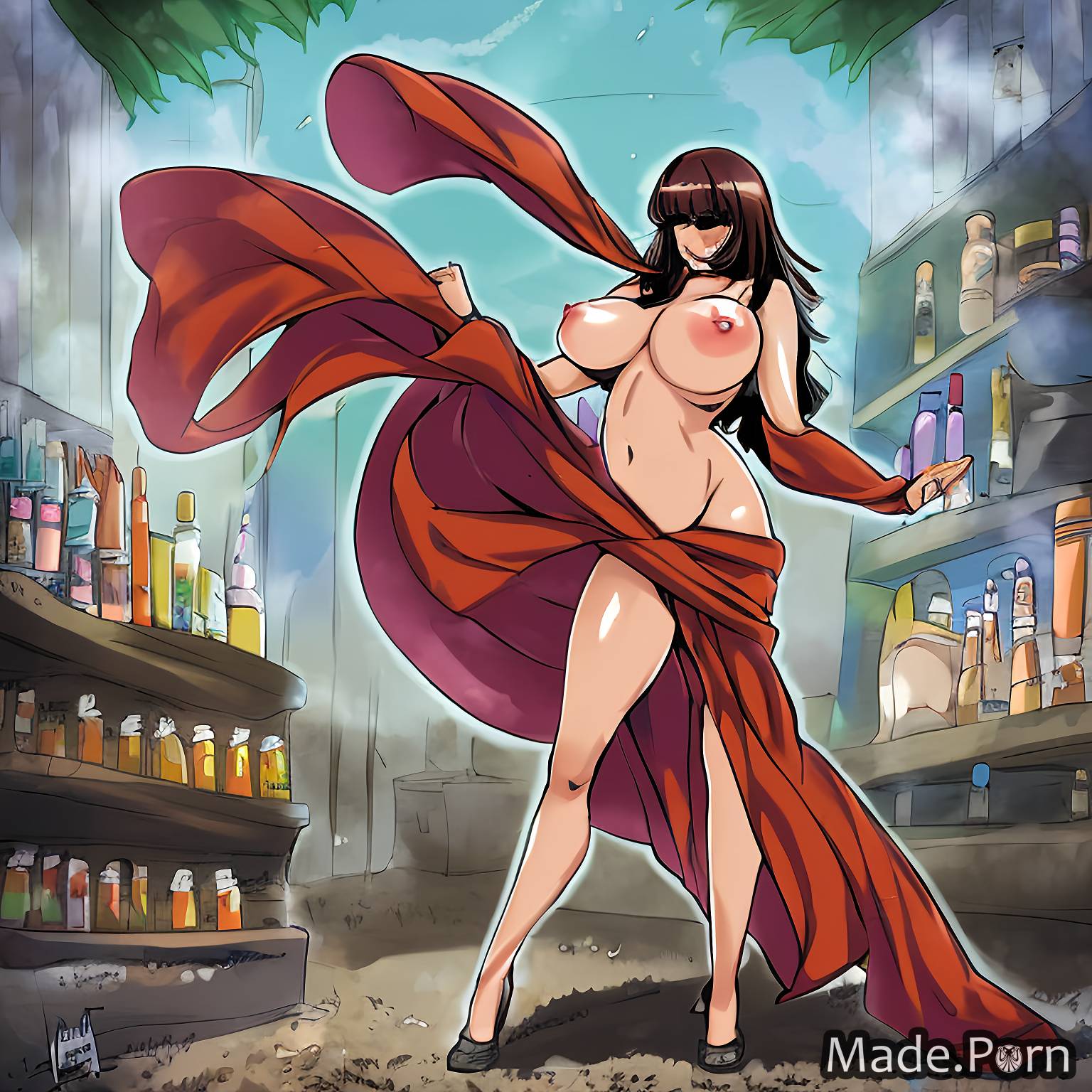 Anime Big Boobs Belly - Porn image of belly dancer nude big ass undressing big tits anime medium  shot created by AI