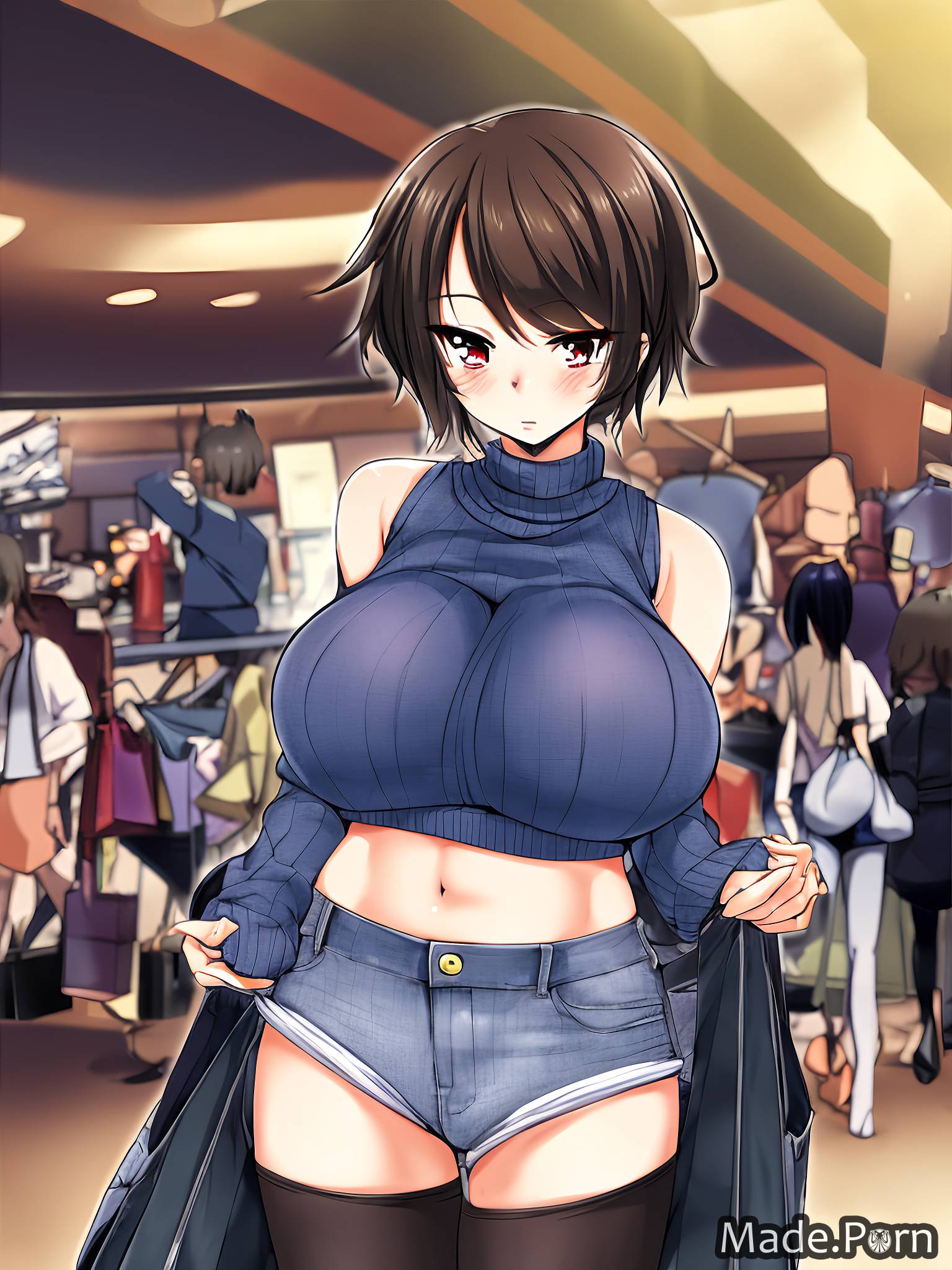 1536px x 2048px - Porn image of 18 daisy dukes sweater chinese messy hair shopping mall Anime  short hair created by AI