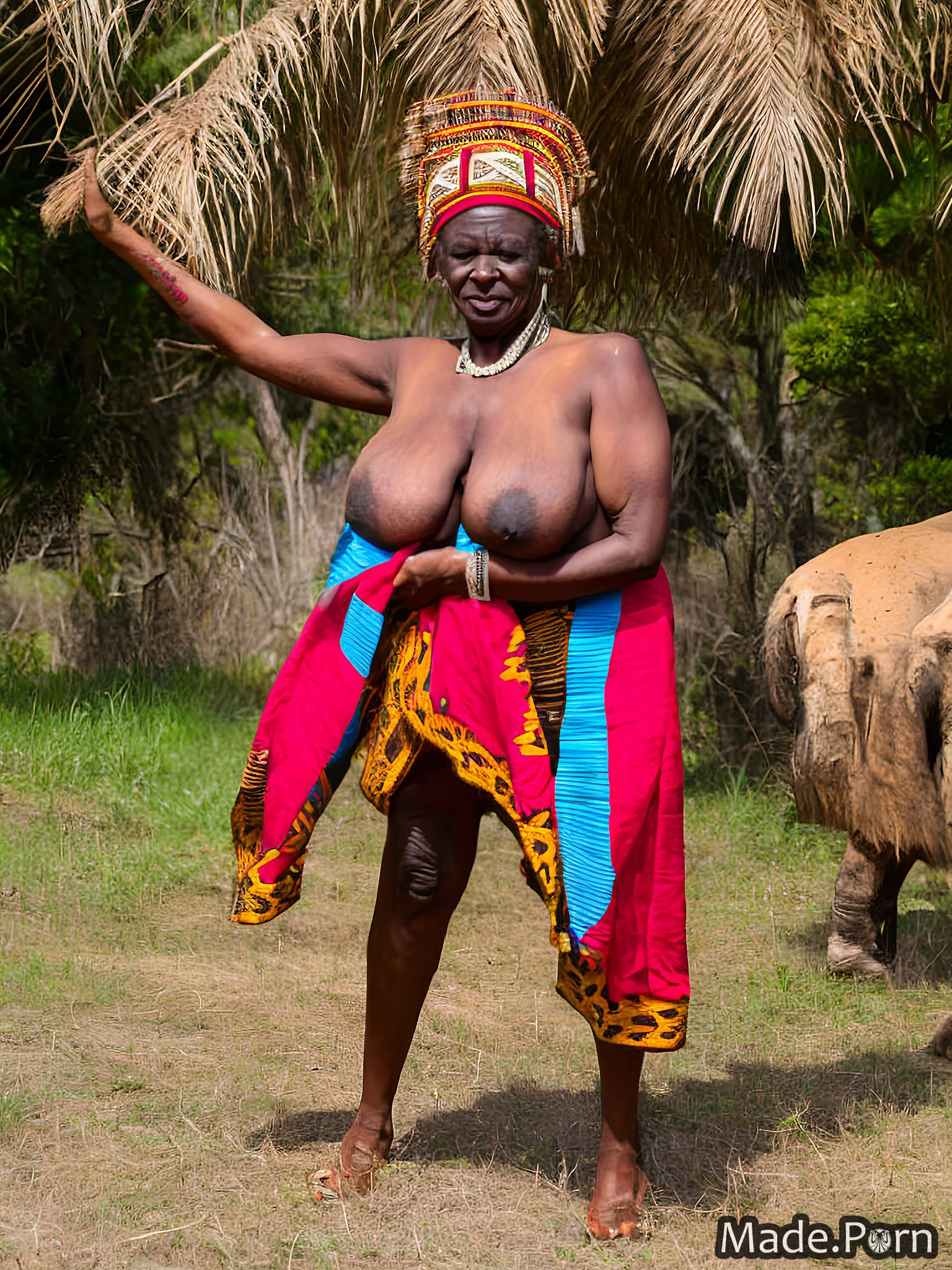 Porn image of 80 photo african tribal gigantic boobs nude saggy tits  created by AI