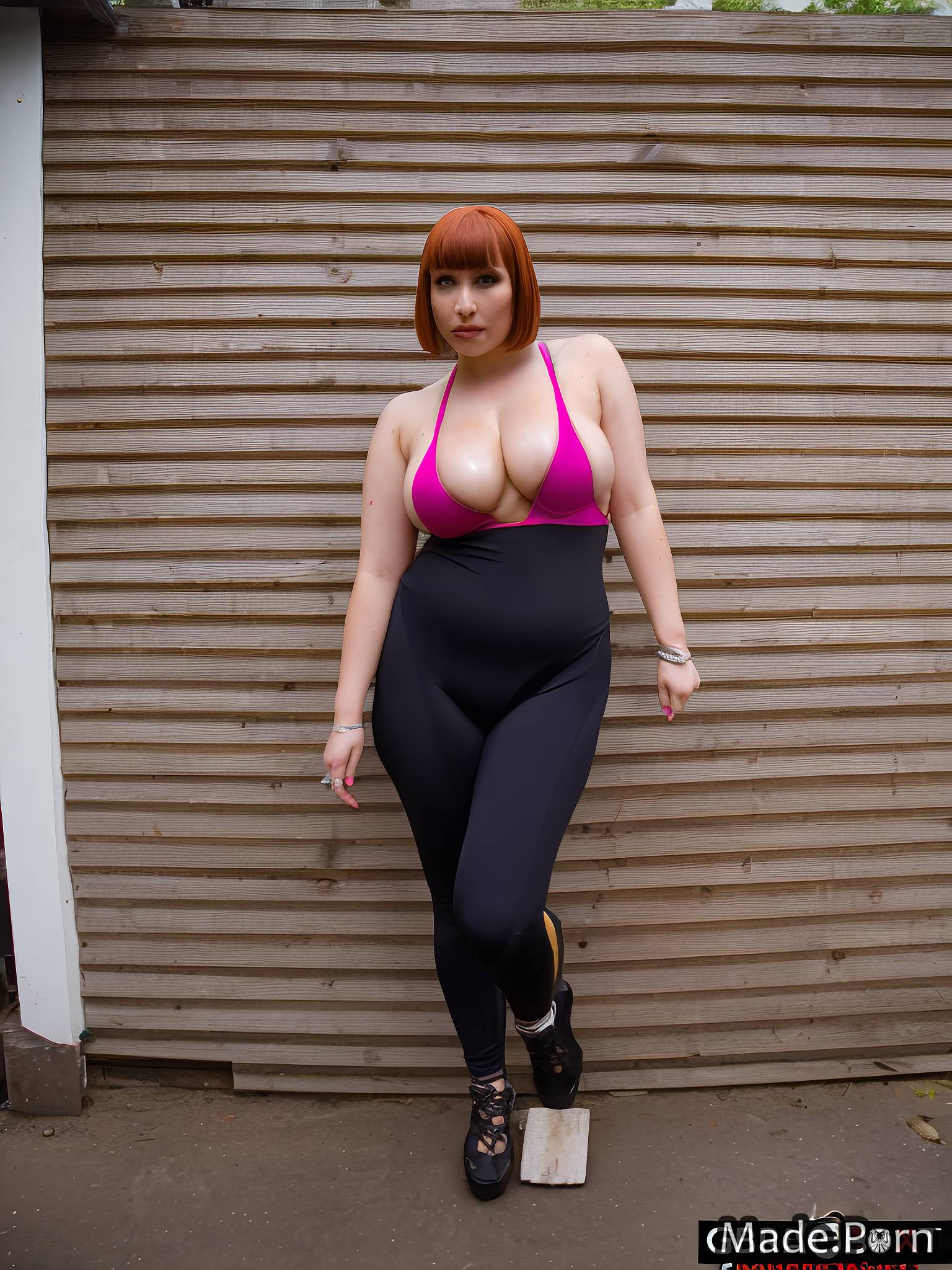 Porn image of woman austrian huge boobs photo yoga pants dominatrix ginger  created by AI