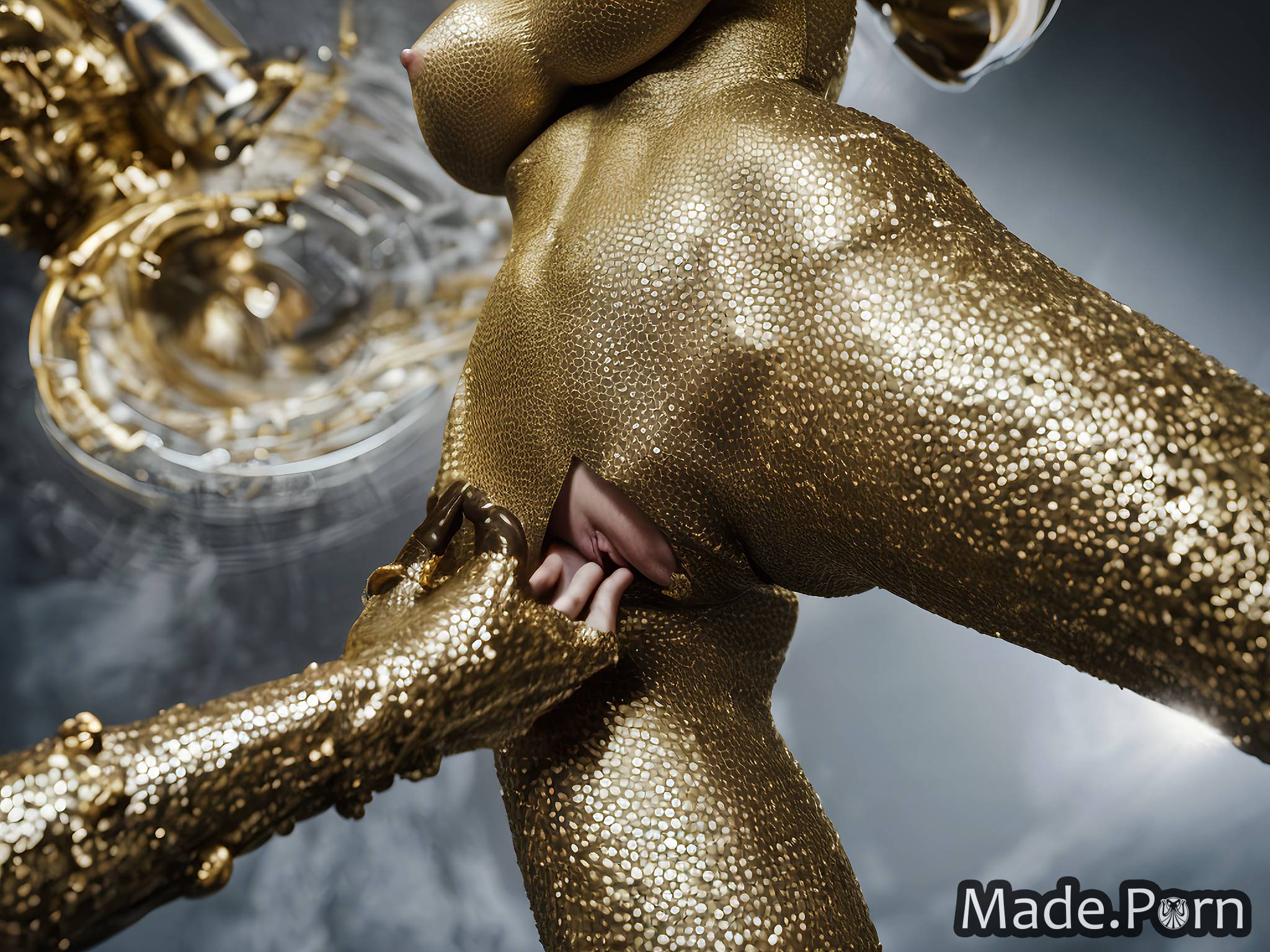 Gold body paint porn