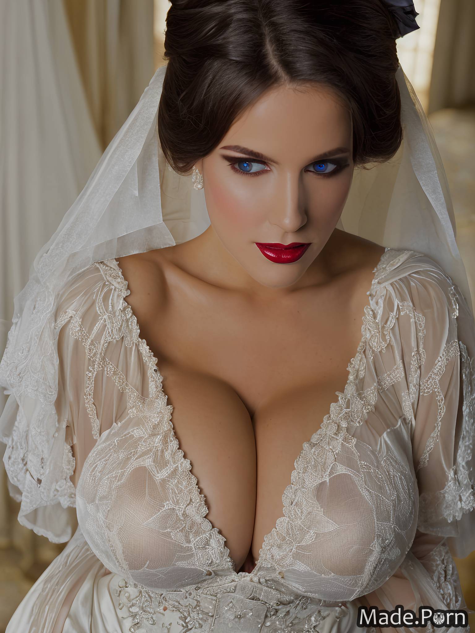 80s Porn Lingerie Wedding - Porn image of bows wedding 90s huge boobs victorian white 80s created by AI