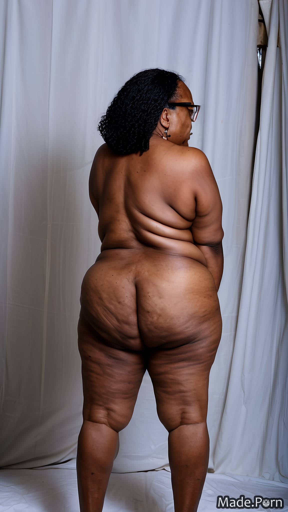 Porn image of perfect body looking back photo nigerian 70 big hips woman  created by AI