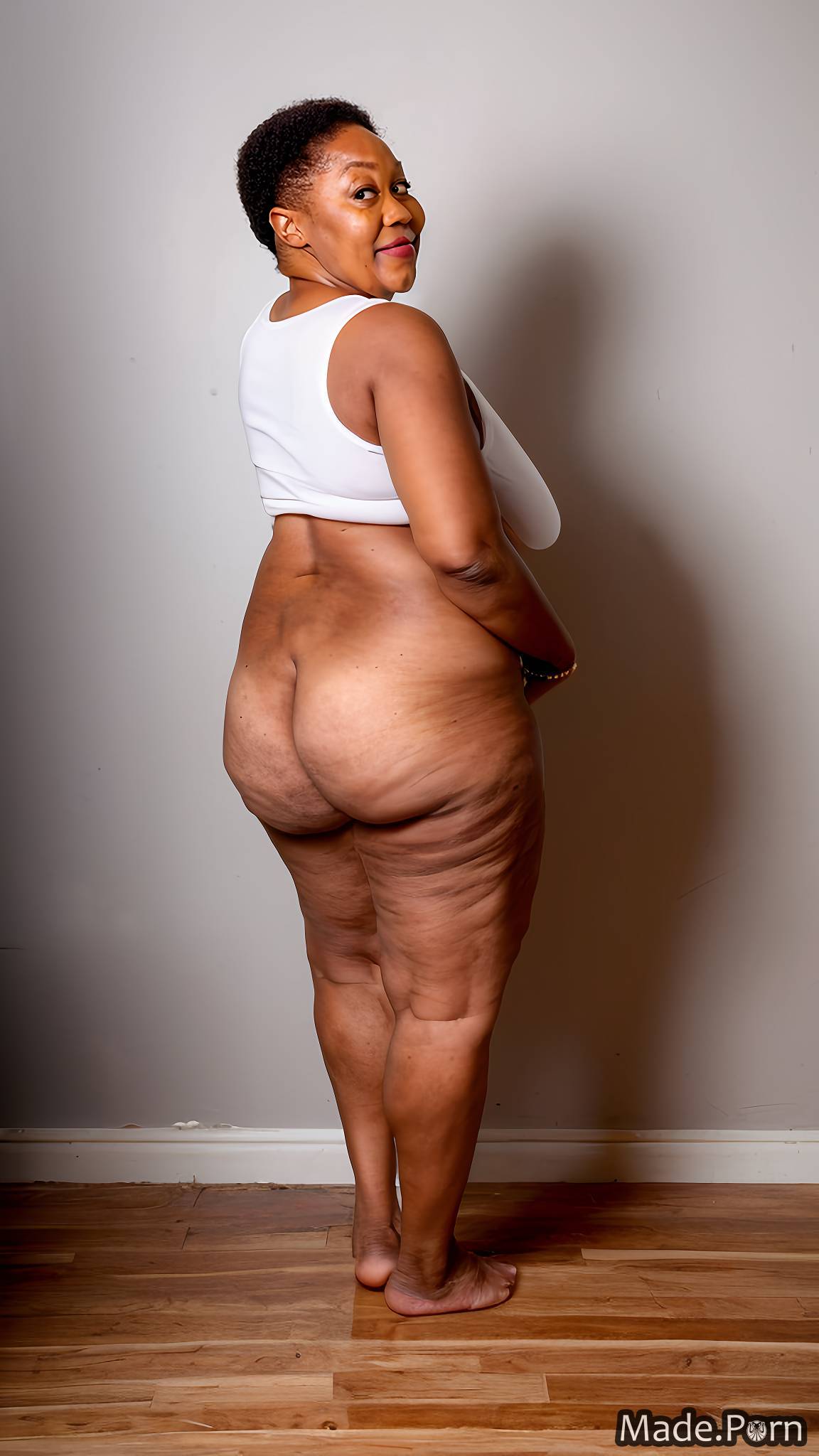 Porn image of bottomless perfect body nude african american big hips 70 big  ass created by AI