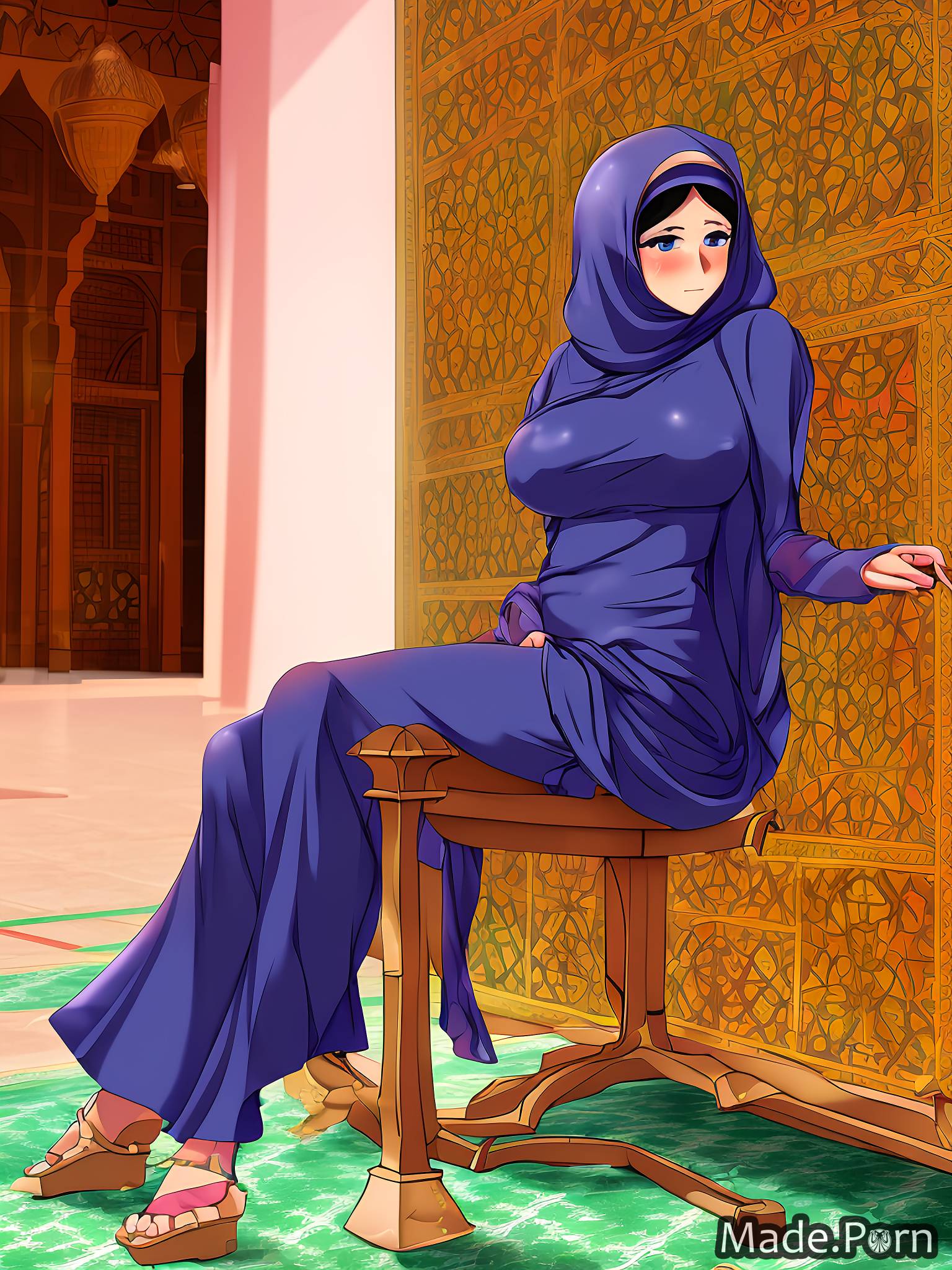 Porn image of masturbation middle eastern 20 perfect body anime woman  orgasm created by AI