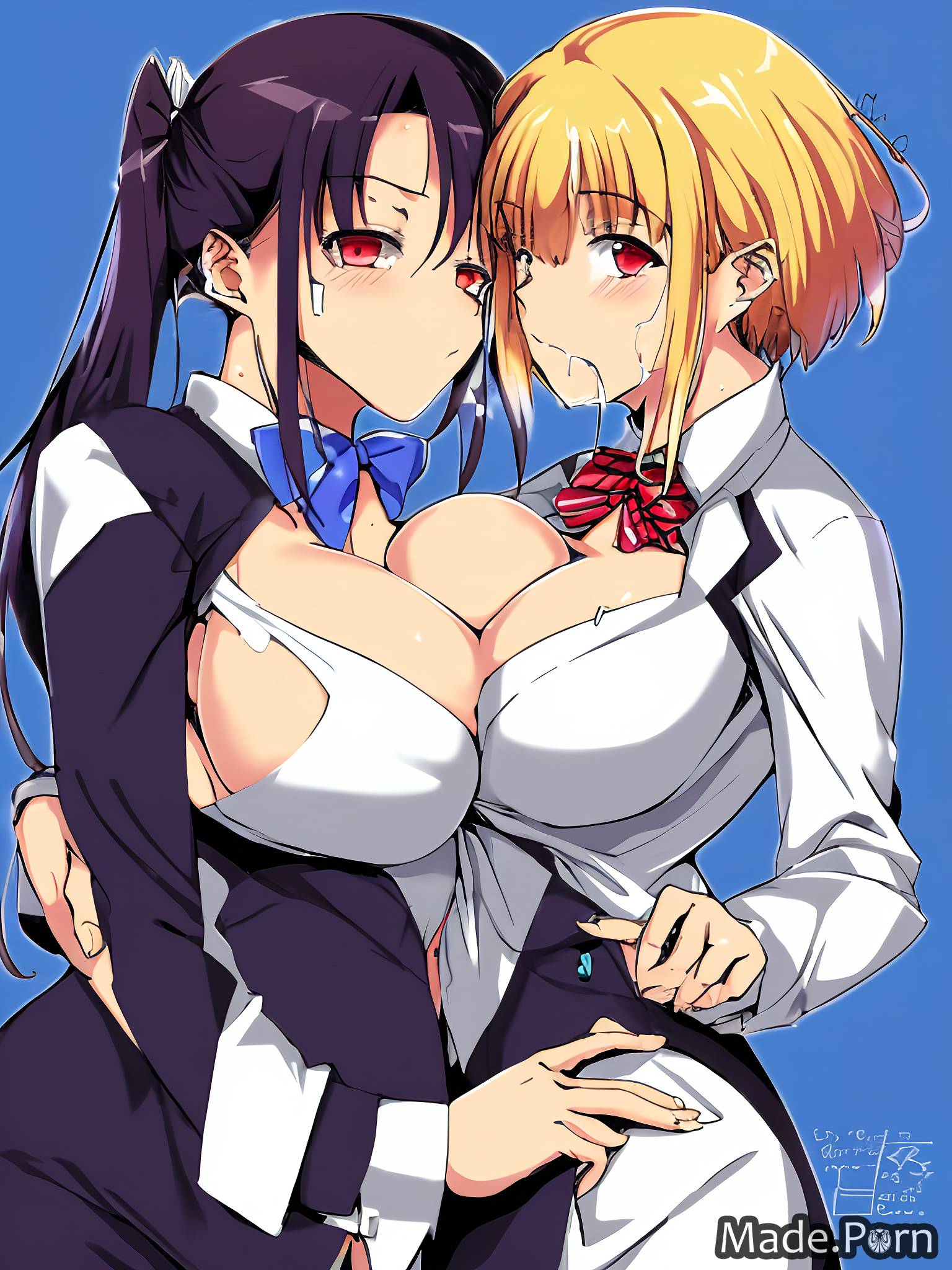 Porn image of lesbian facial 20 gigantic boobs anime bow tie created by AI