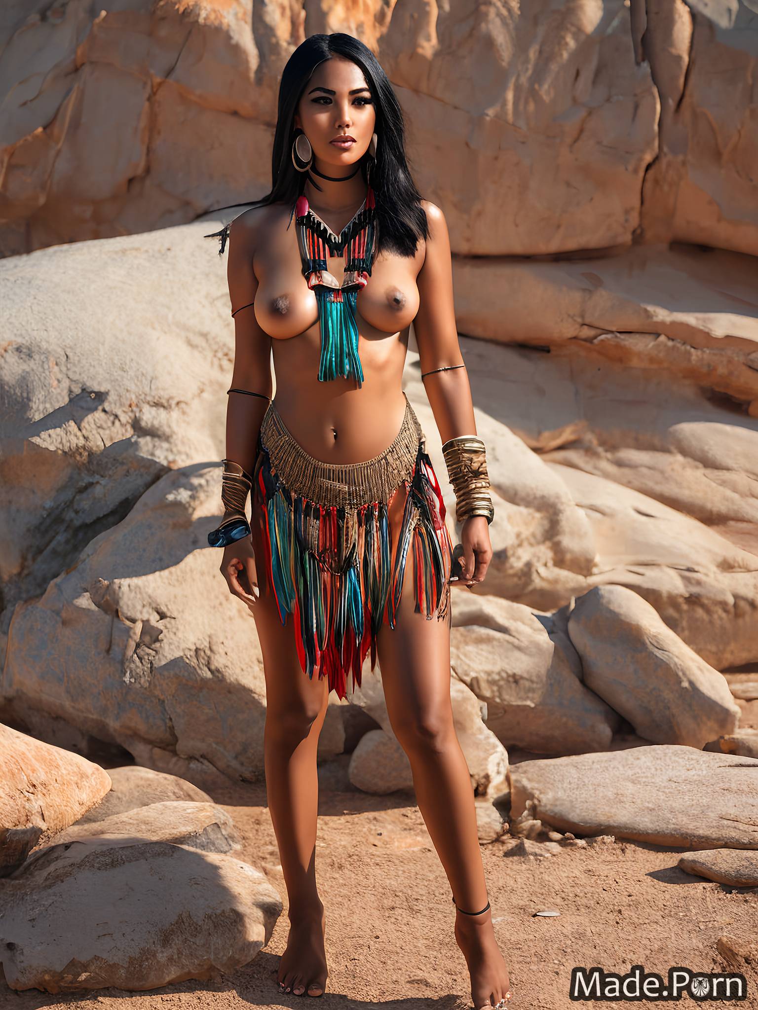 Porn image of muscular bracelet daytime big tits tribal Grand Canyon, USA  woman created by AI