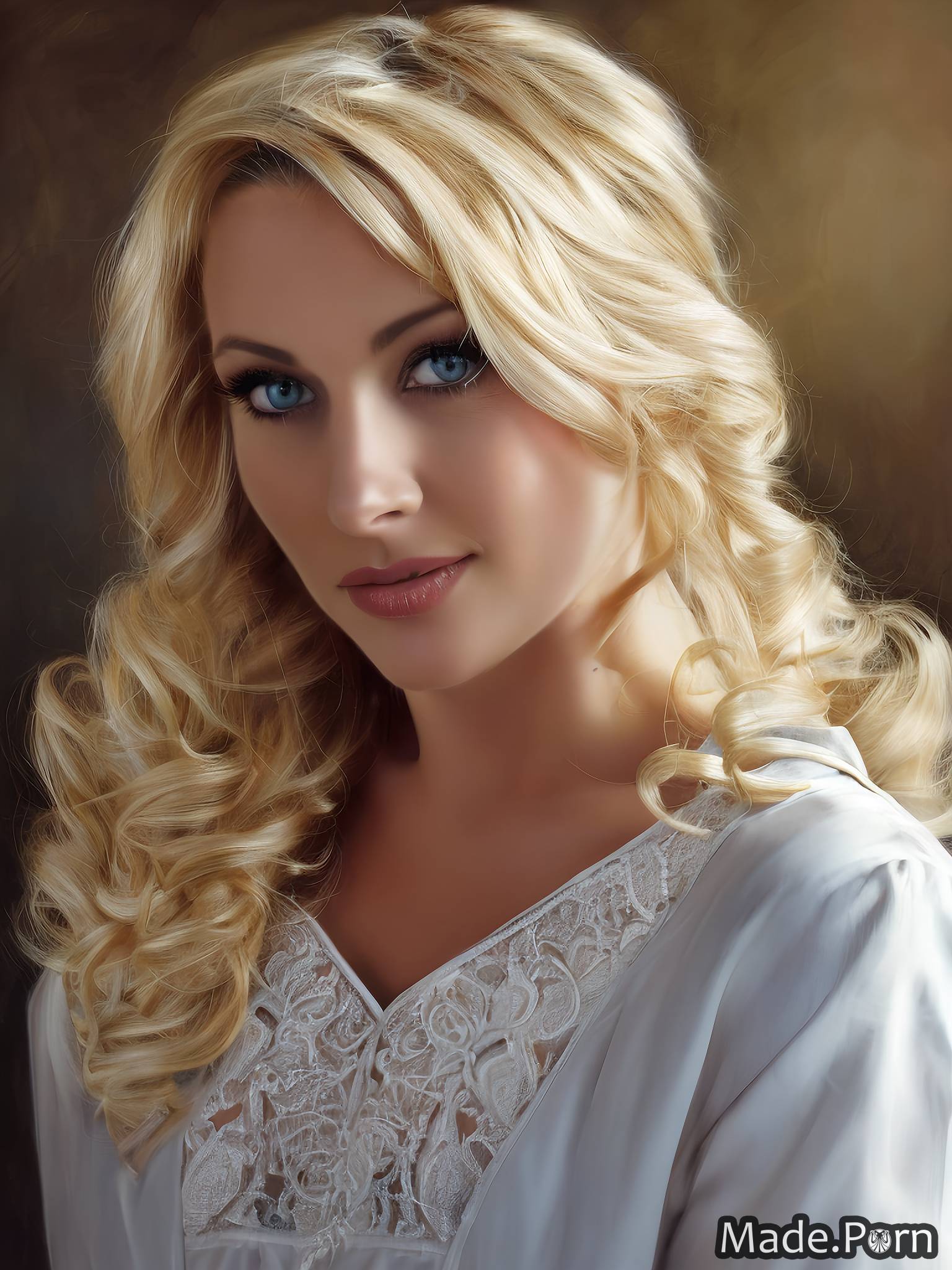 Porn image of wife realistic art woman nightgown 70 blonde close up created  by AI