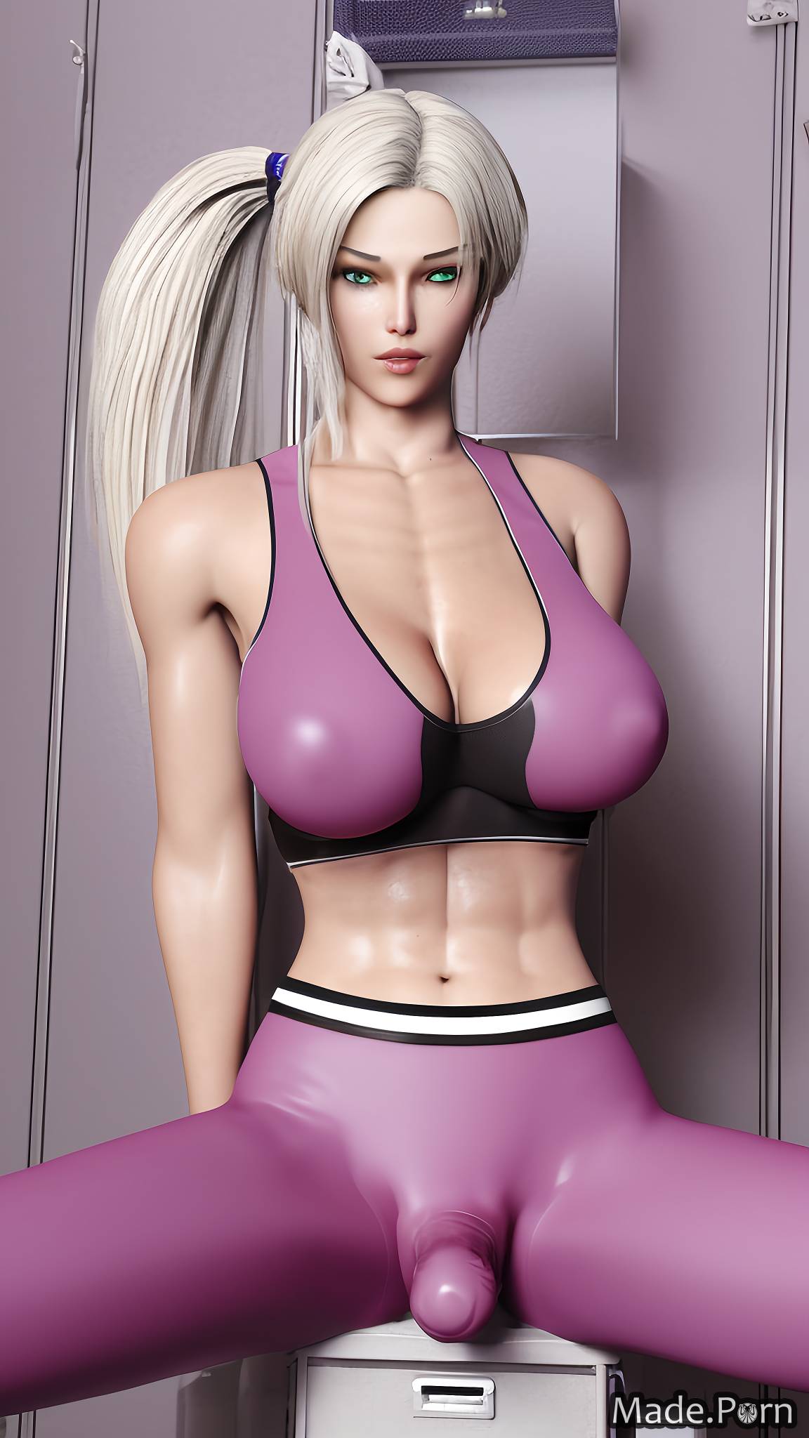 3d Sports Porn - Porn image of portrait bimbo 3d sports bra transparent perfect body locker  room created by AI