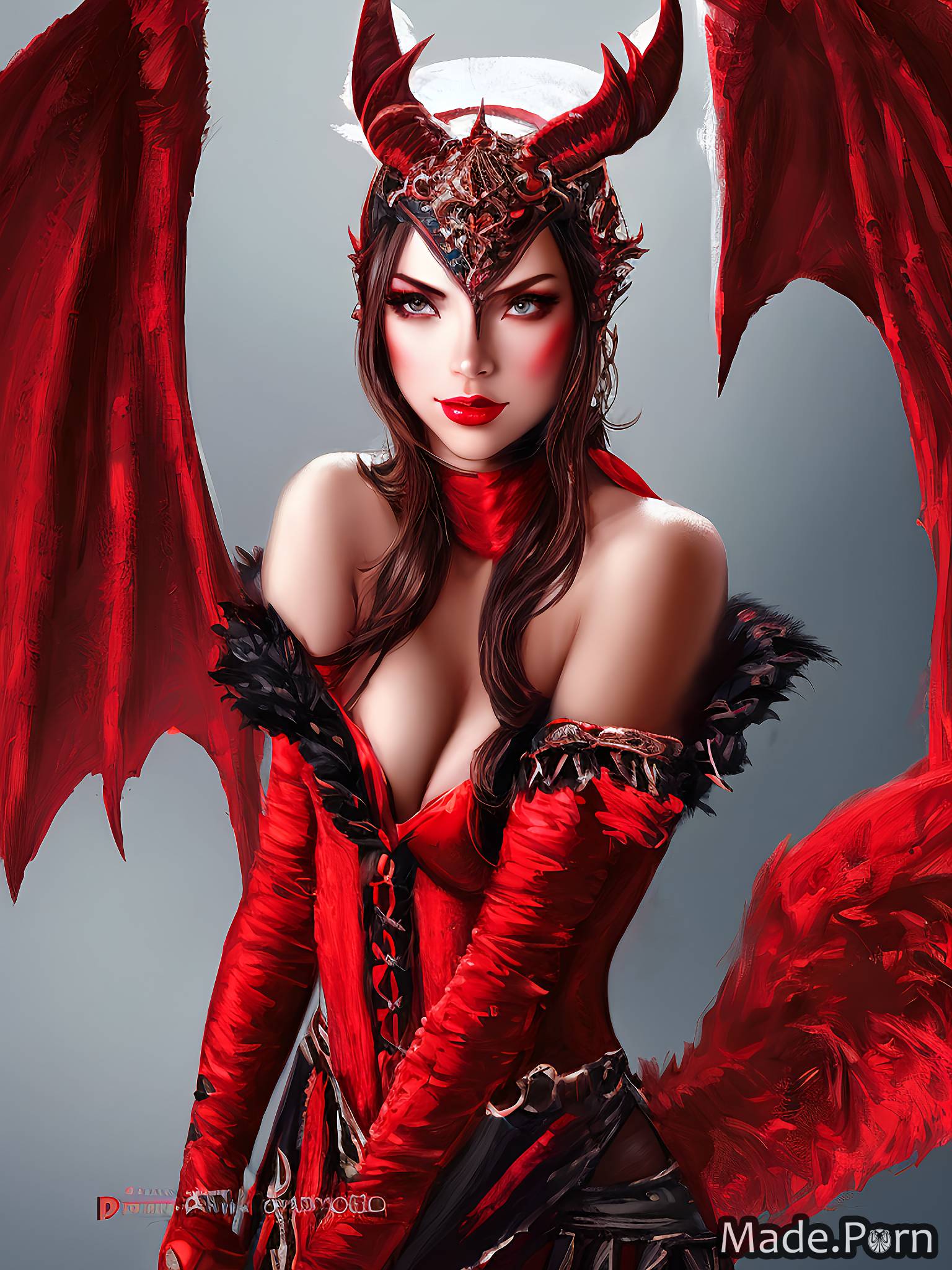 Devil Porn Art - Porn image of red realistic art dark devil 20 woman vivid created by AI