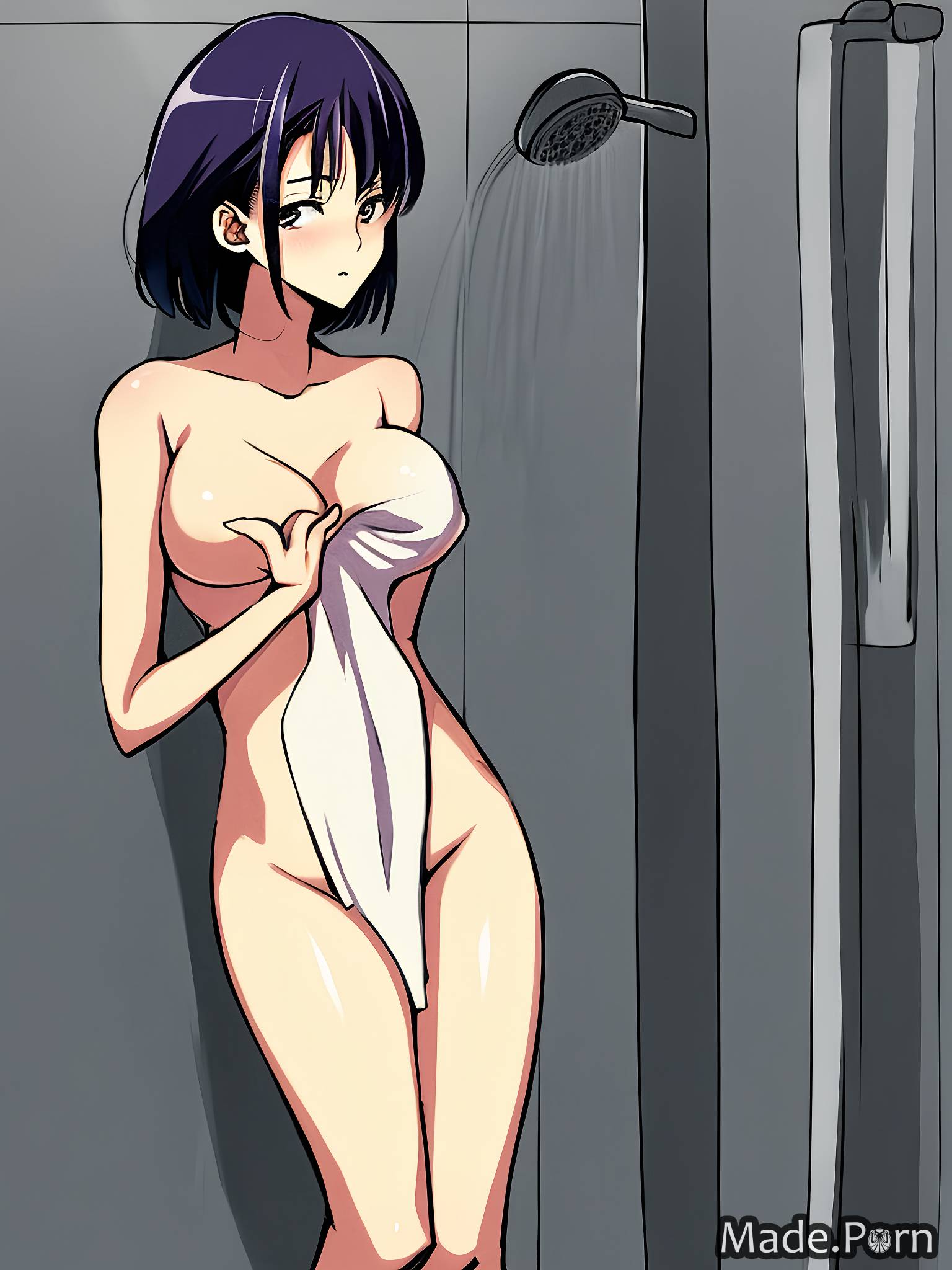 Anime nude shower