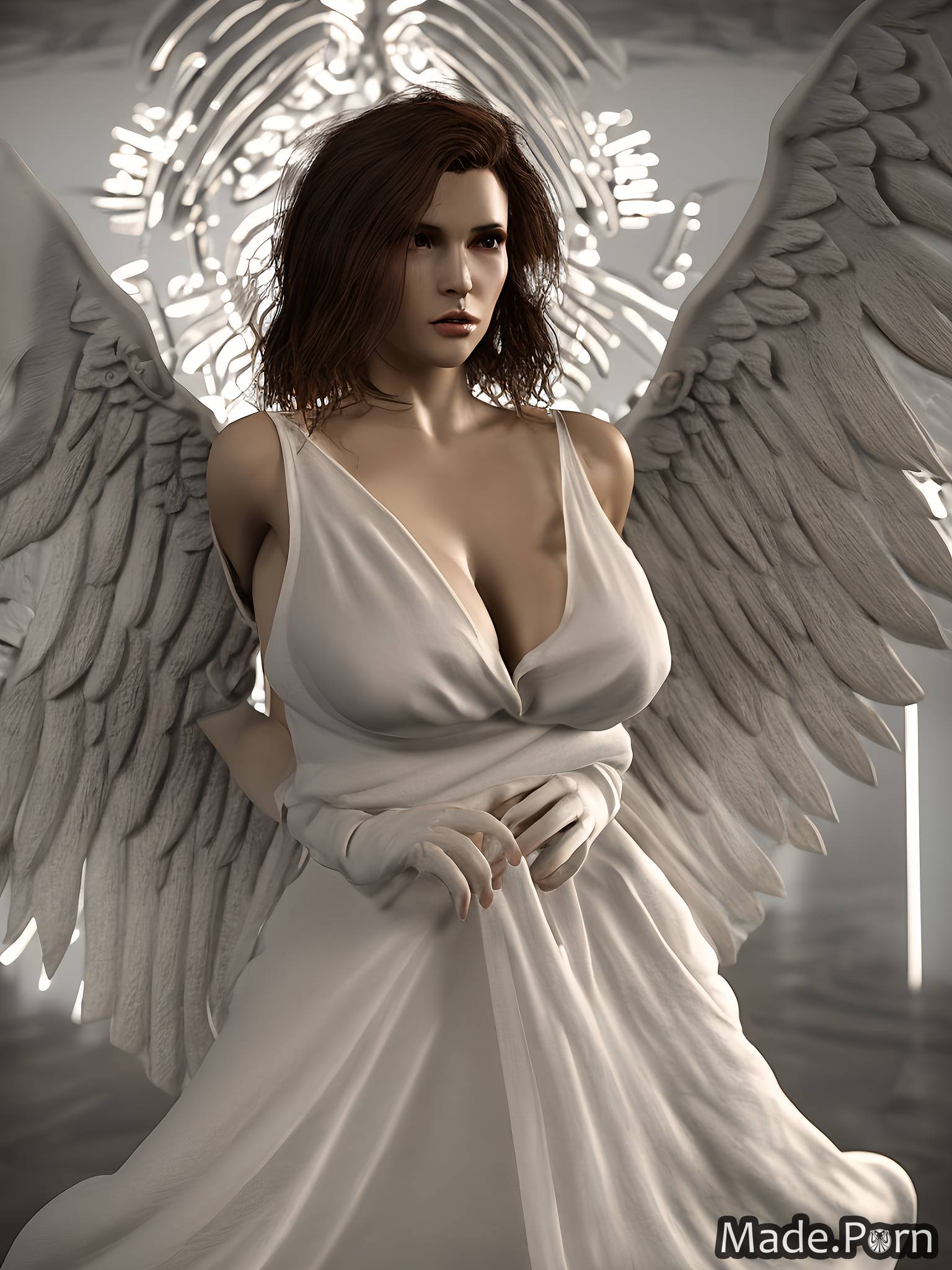 3d Angel Porn - Porn image of 30 angel french brunette 3D created by AI