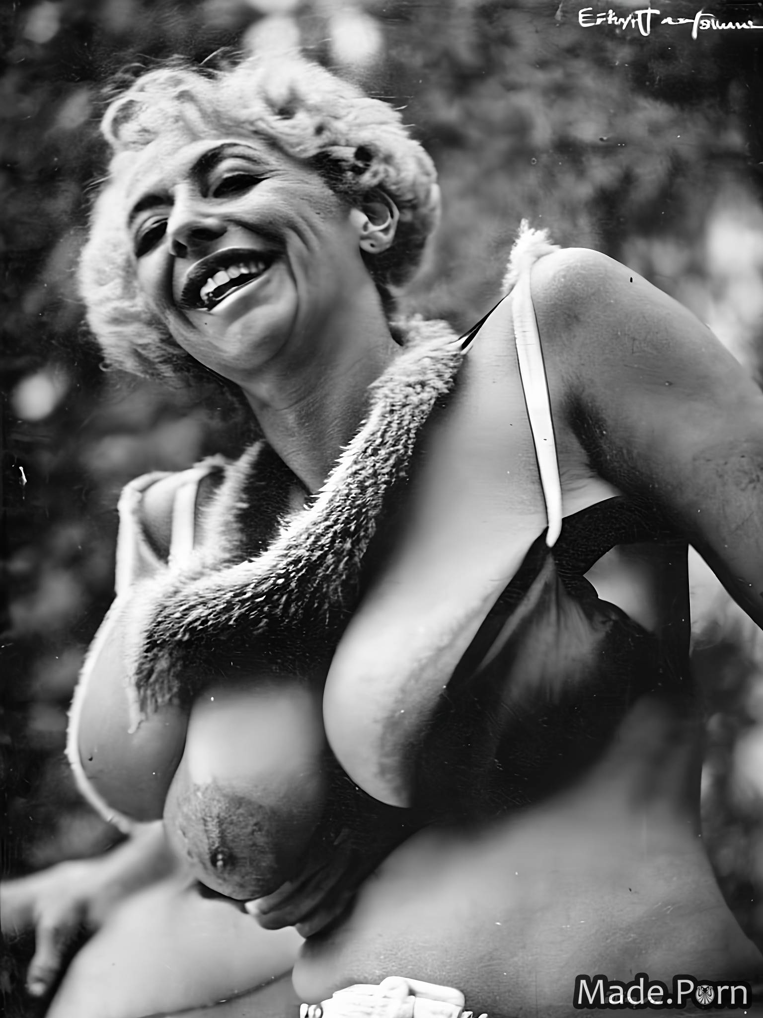 Vintage Black Saggy - Porn image of 50 fur laughing Vintage saggy tits gigantic boobs skinny  close up created by AI