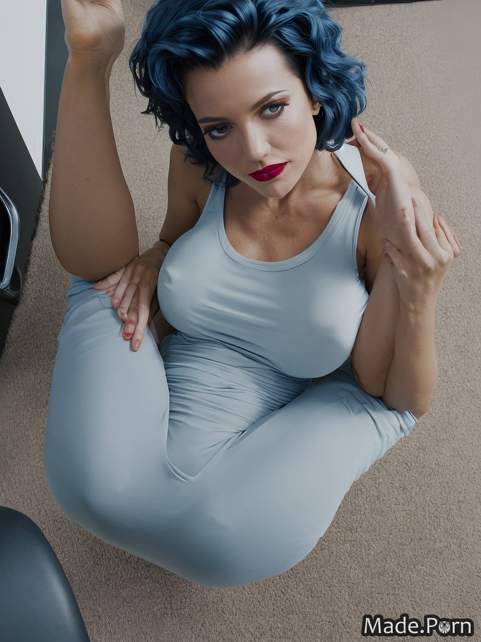 Nud Blue Fem - Porn image of blue hair tank top big tits nude tall nipples perfect boobs  created by AI