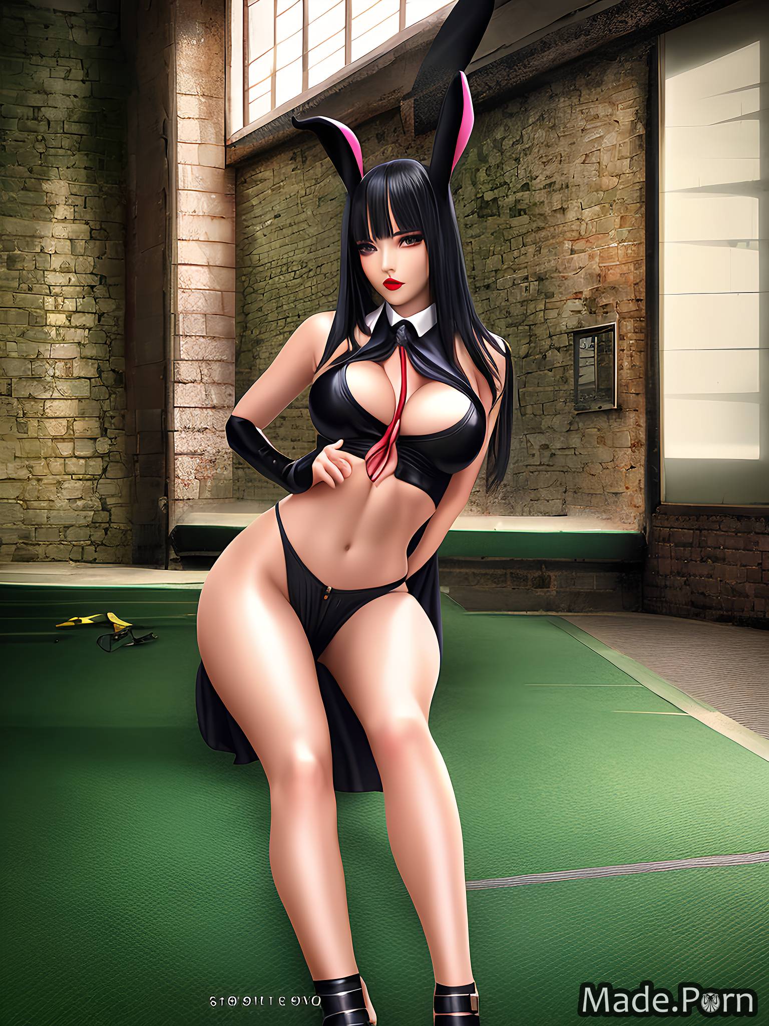 Porn image of 20 dress dominatrix latex bunny ears tie fetish created by AI