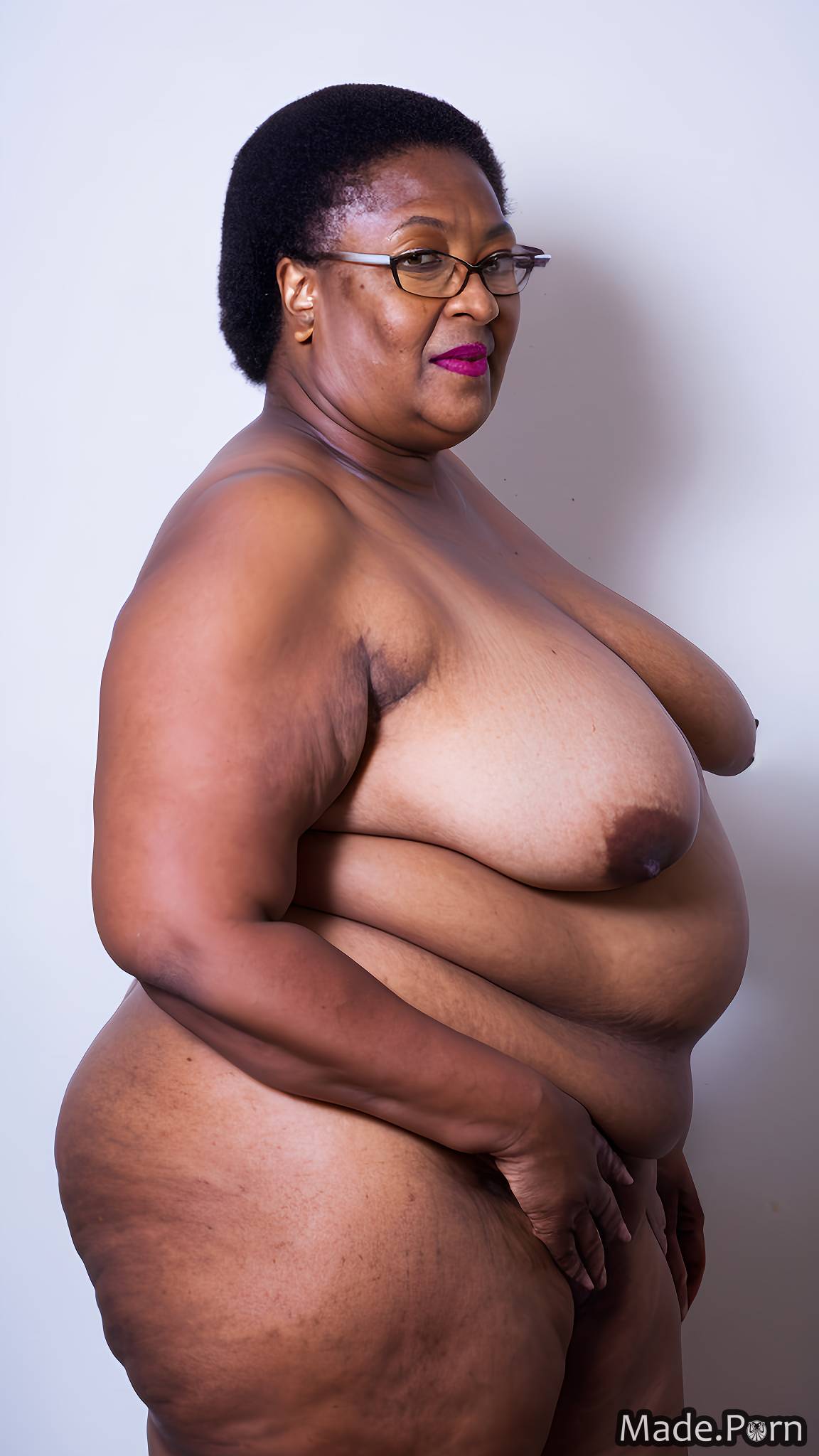Nigerian Bbwporn - Porn image of fat 80 nigerian bbw big hips glasses gigantic boobs created  by AI