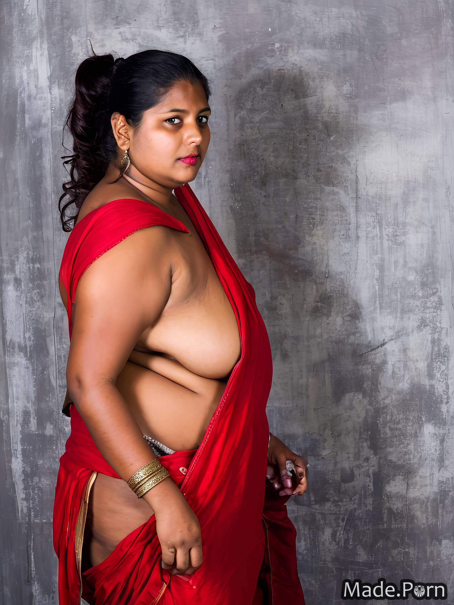 Facebook Fat Sare Sex Com - Porn image of traditional ponytail fat indian chubby sari basement created  by AI